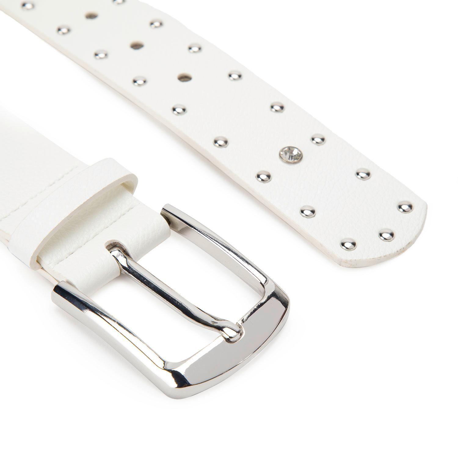 Cinturon  Ancho 4 Cms  Gacel  Blanco  Cin0515-1
