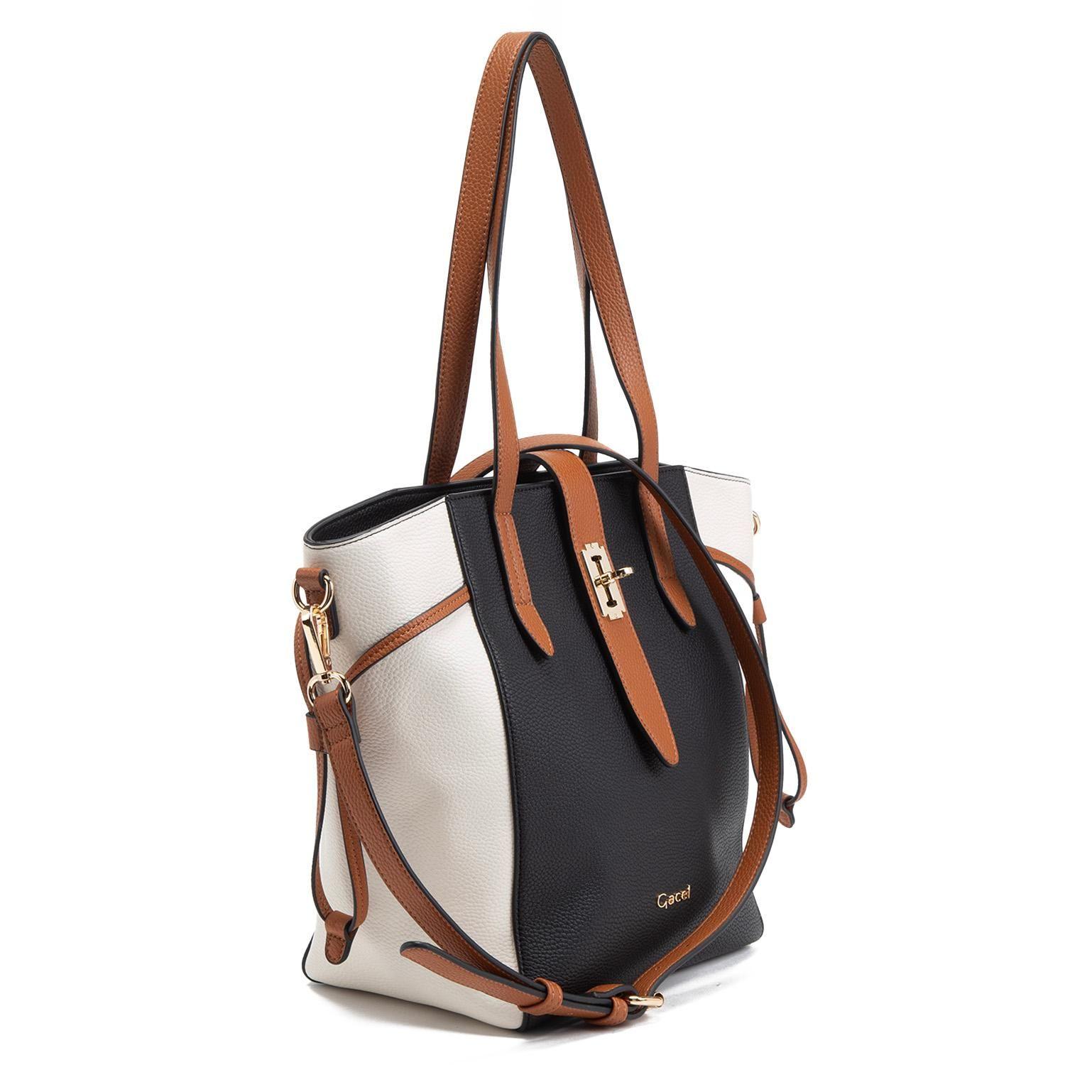 Cartera  Dos Asas Mediana  Gacel  Negro  Car3349-2