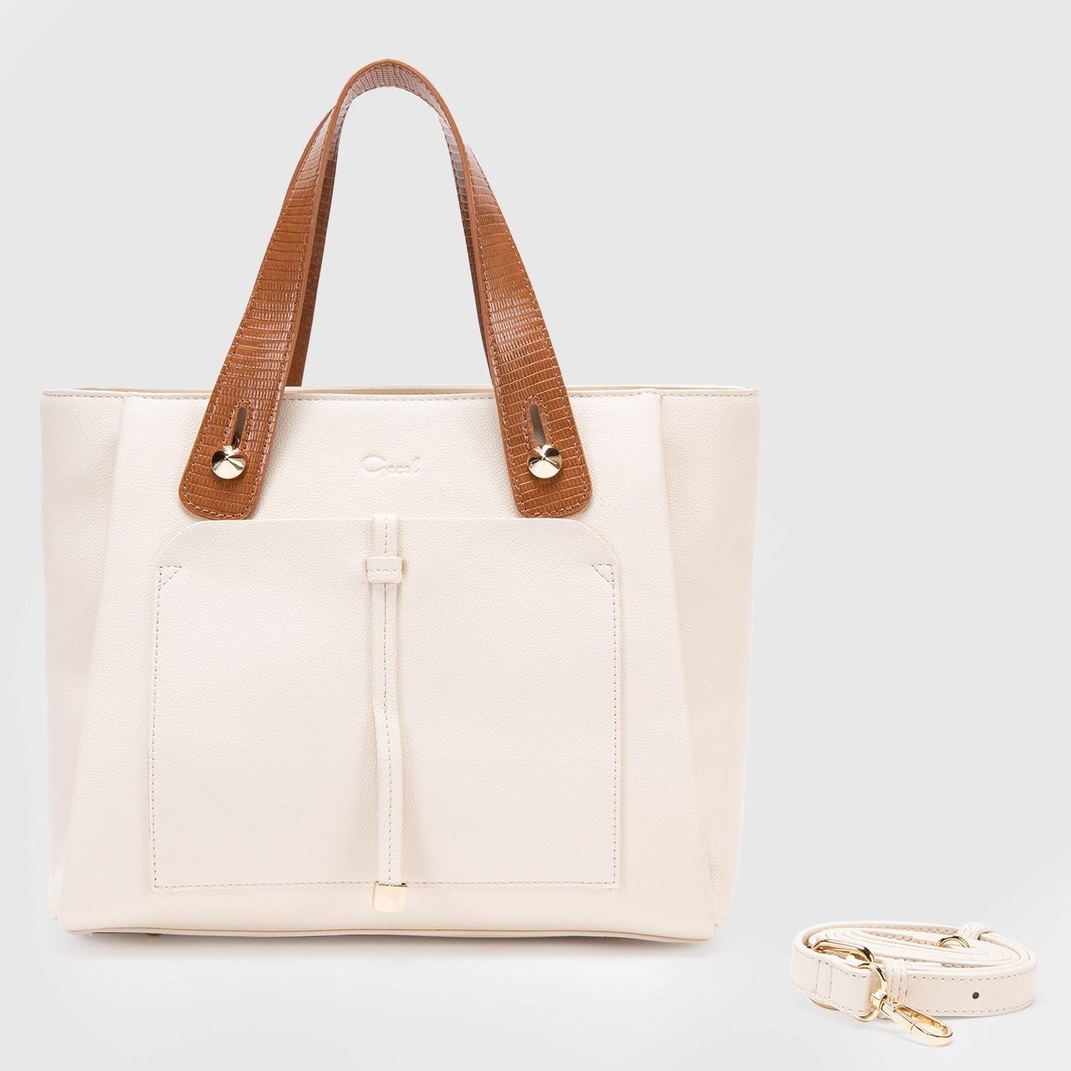 Cartera  Dos Asas Grande  Gacel  Off White  Car2873-0