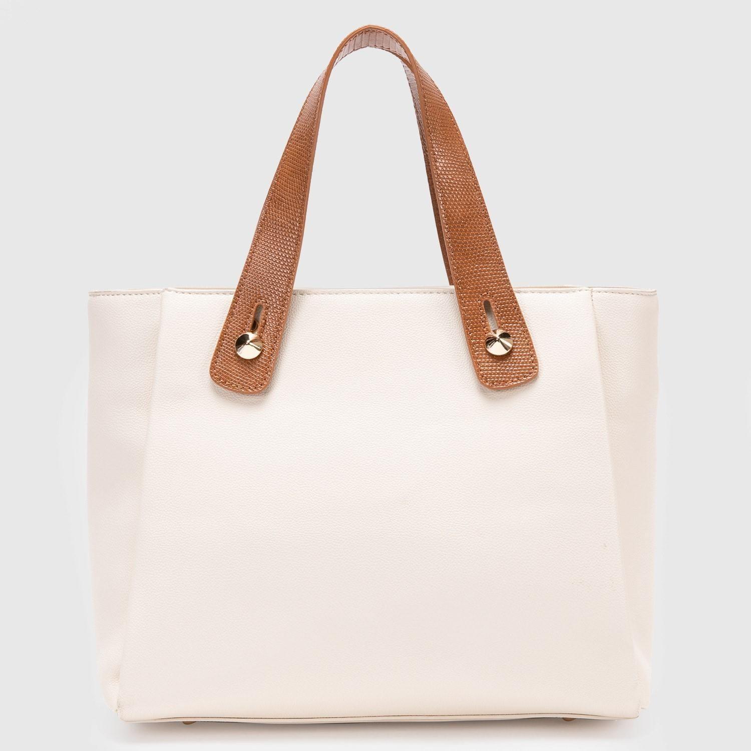 Cartera  Dos Asas Grande  Gacel  Off White  Car2873-1