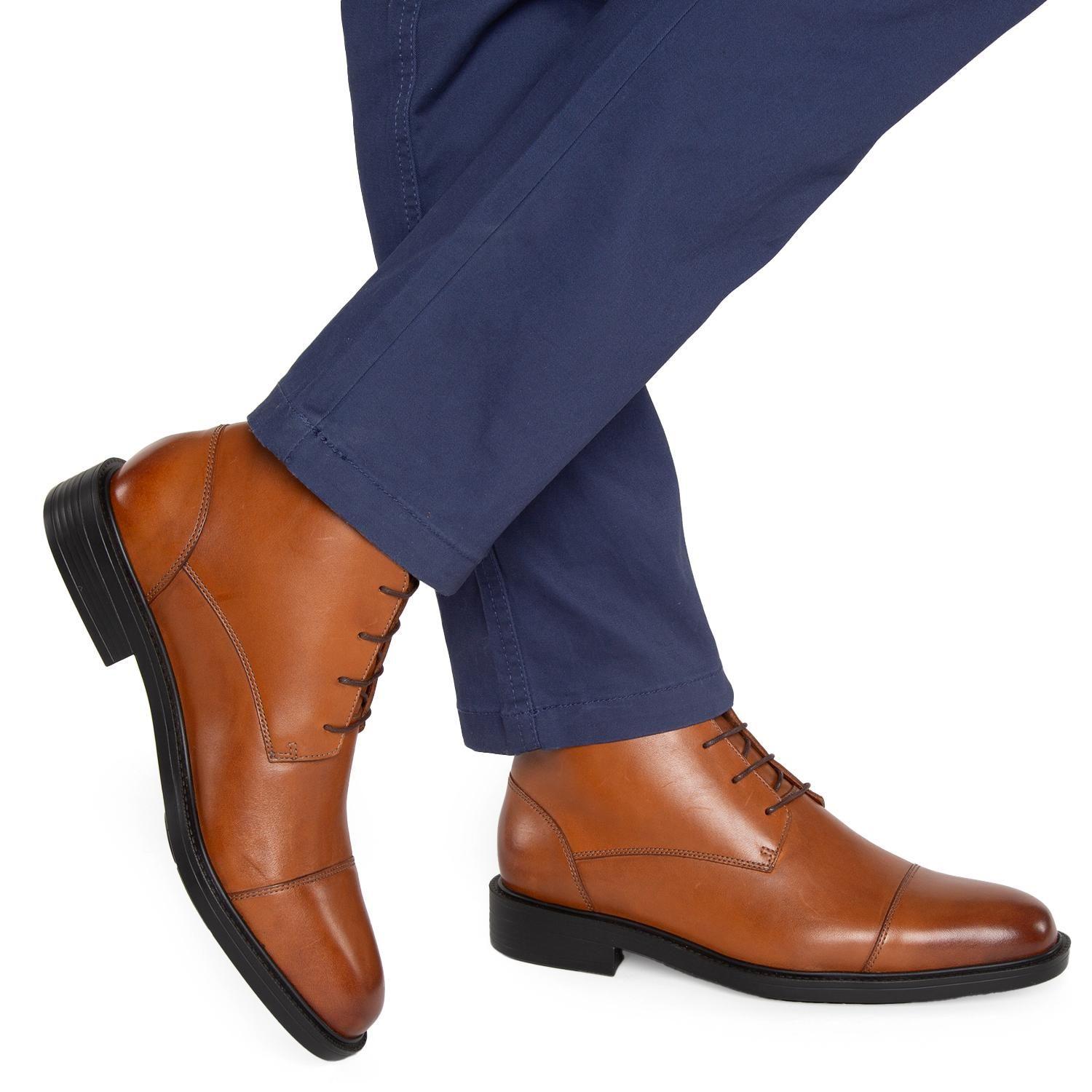 Botin de cuero hombre Guante dark camel Boston-1