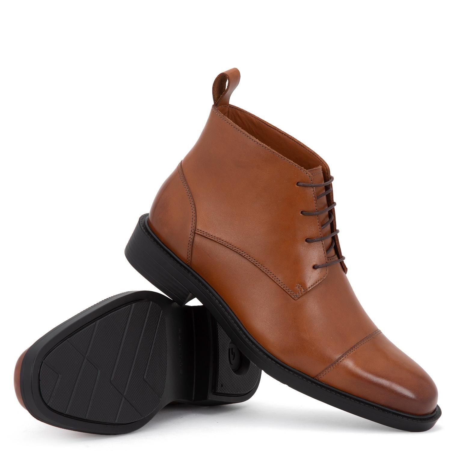 Botin de cuero hombre Guante dark camel Boston-2