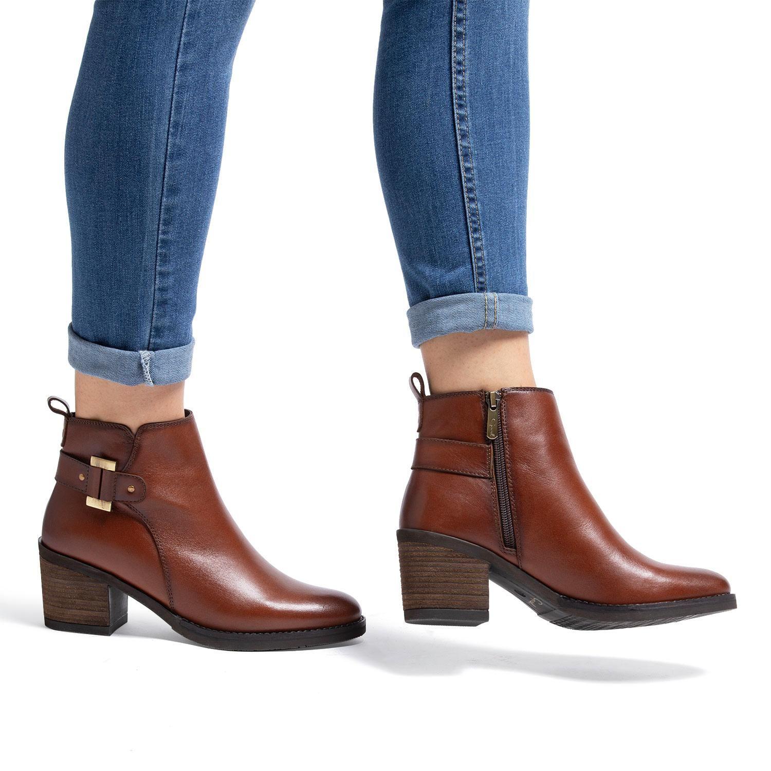 Botin de cuero mujer Gacel tabaco Piera-1