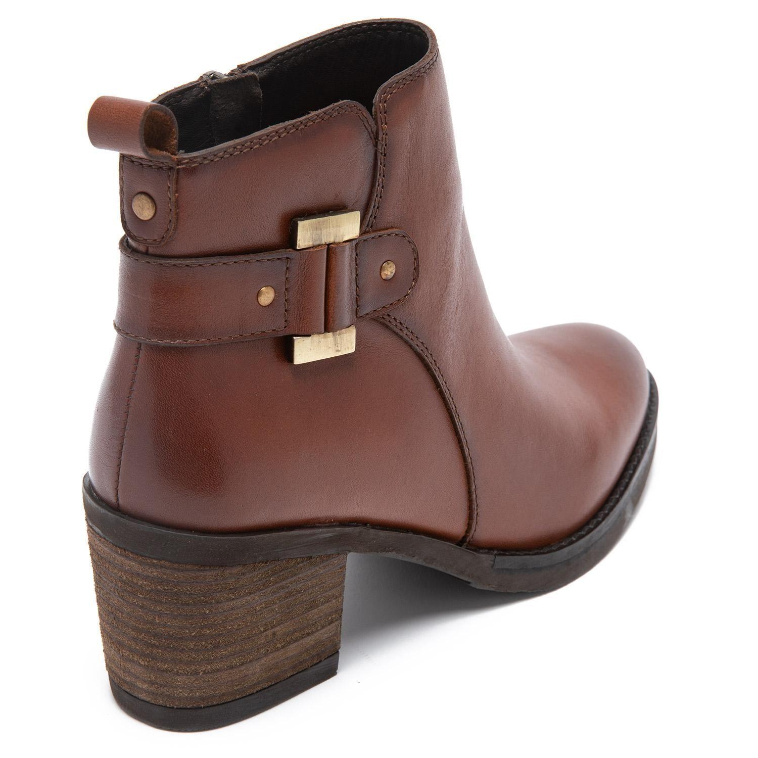 Botin de cuero mujer Gacel tabaco Piera-4