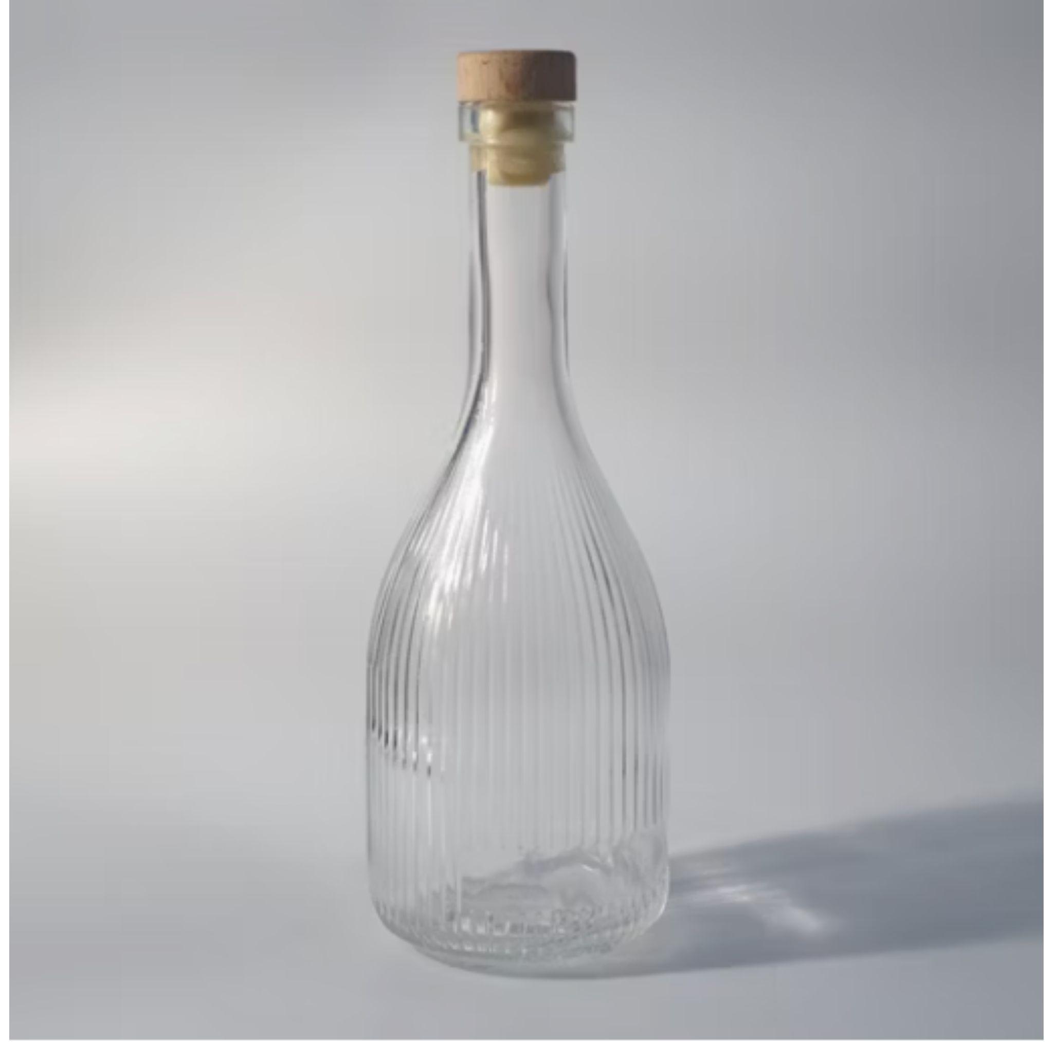 Botella De Vidrio Decantadora Con Tapa Tipo Corcho 500ml-2
