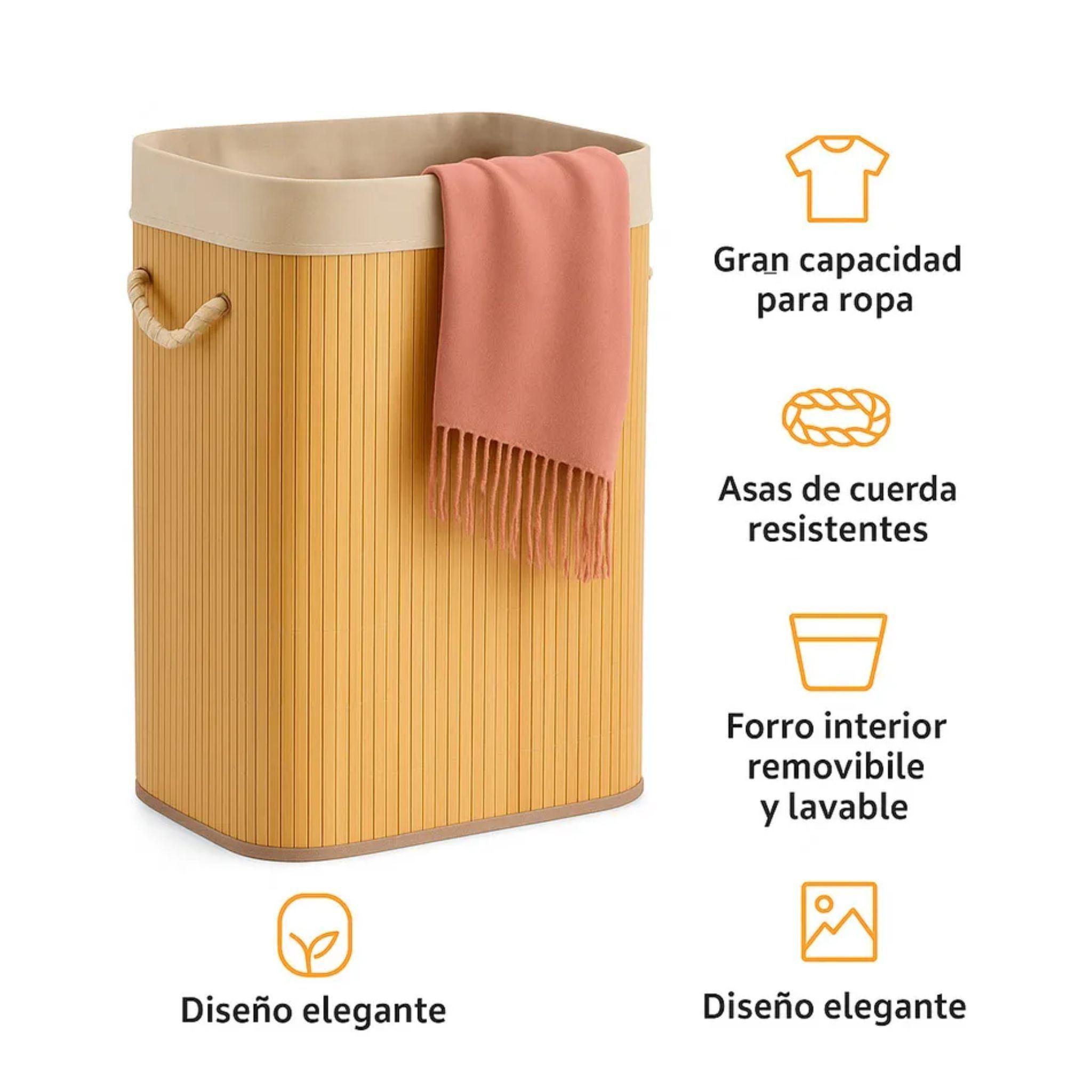 Canasto Para Ropa Bambu Cesta De Ropa Sucia Grande-3