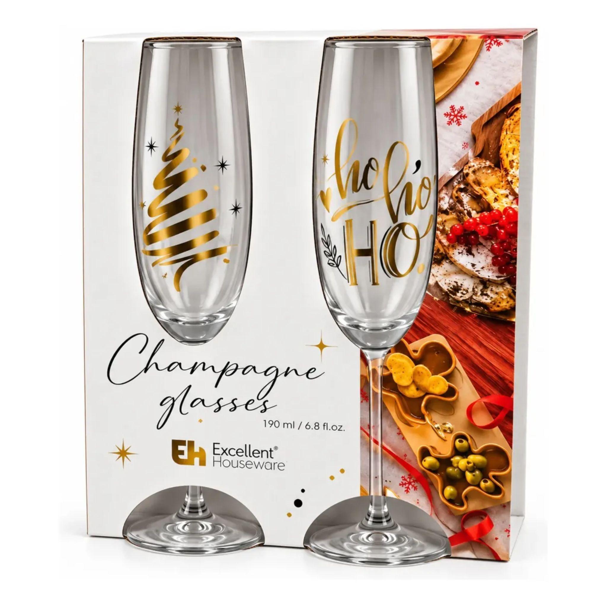 Set 2 Copas Champagne Navidad Vidrio 190ml-3