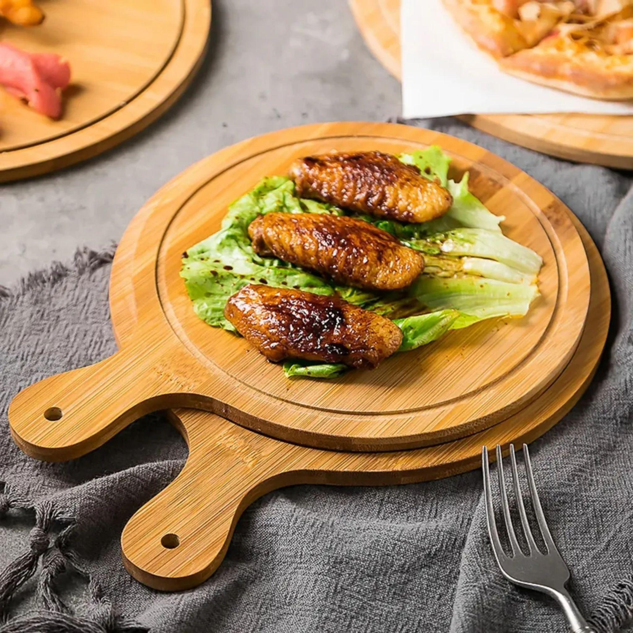 Tabla Pizza Tabla De Picoteo Plato De Madera 37 X 27cm-4