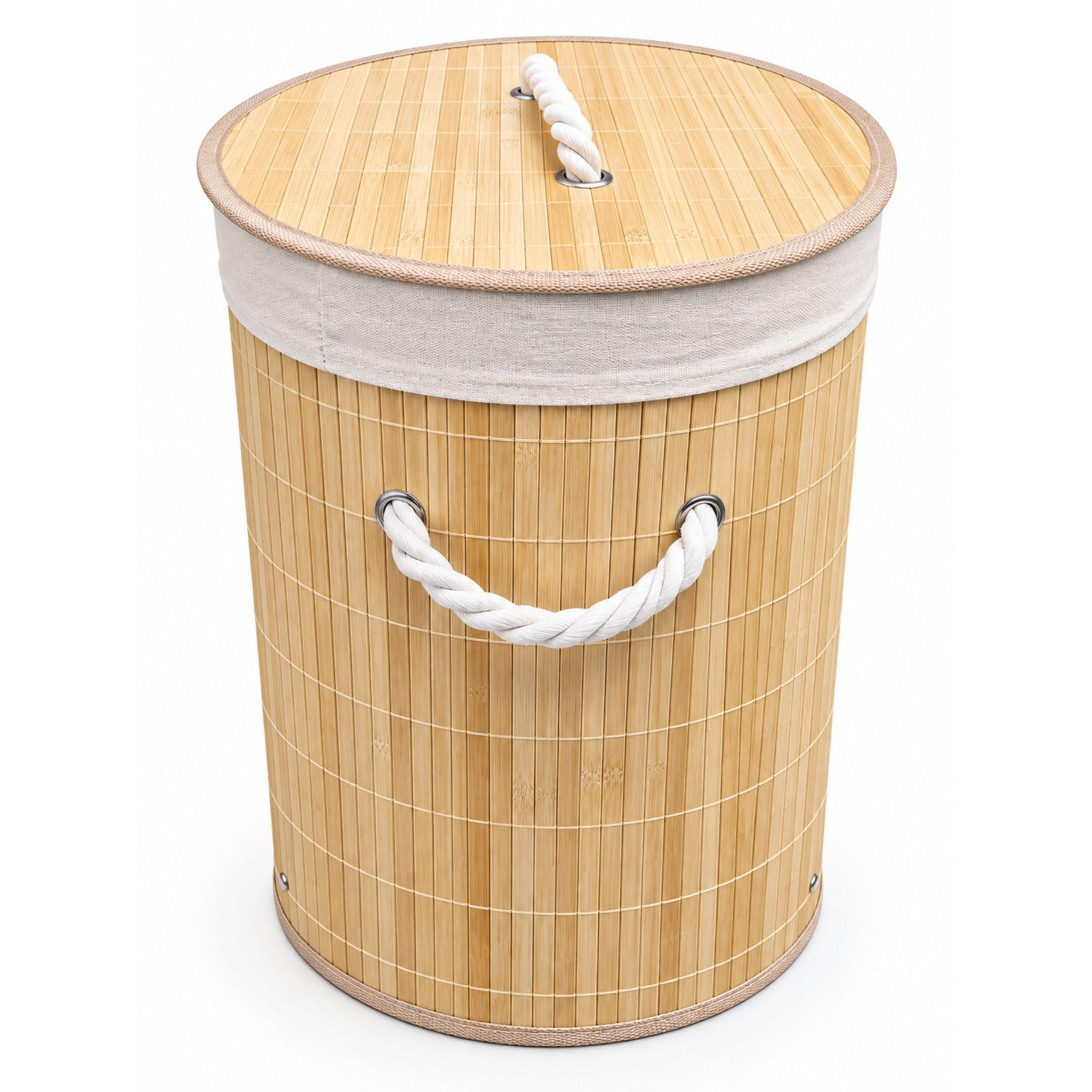 Canasto Para Ropa Bamb Con Tapa Bolsa Removible 50cm-1