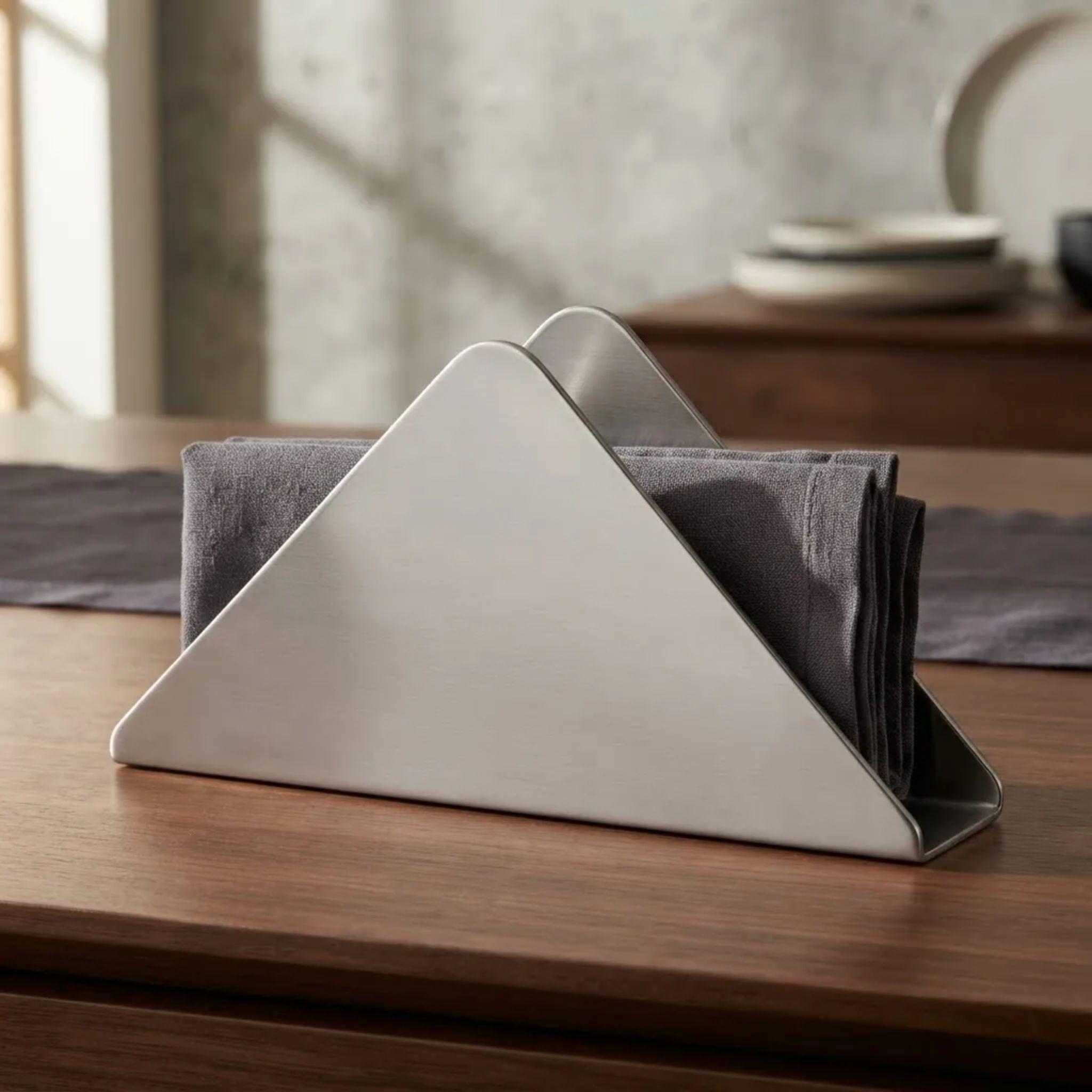Servilletero Acero Inoxidable Triangular 16 5cm-0