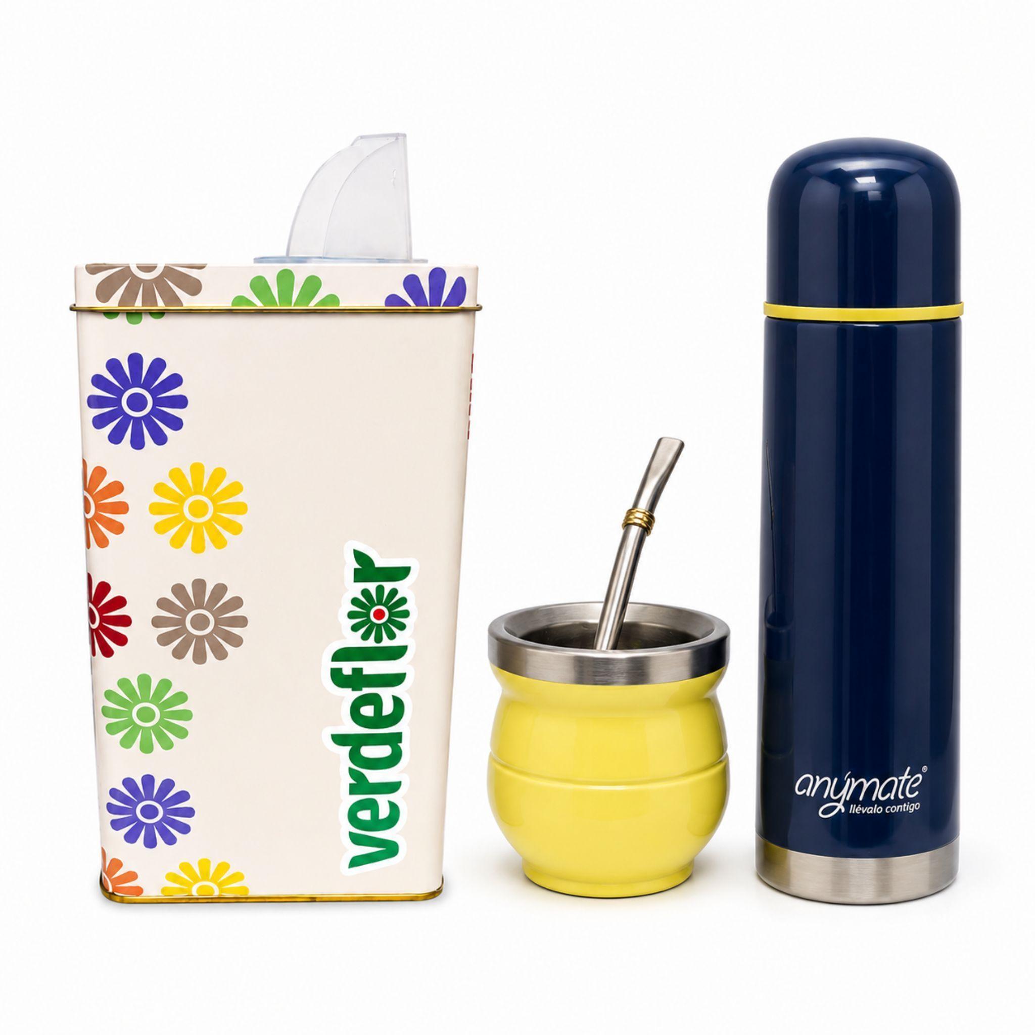 Pack Matero Termo Bala Mate Con Bombilla Yerbera Anymate-0