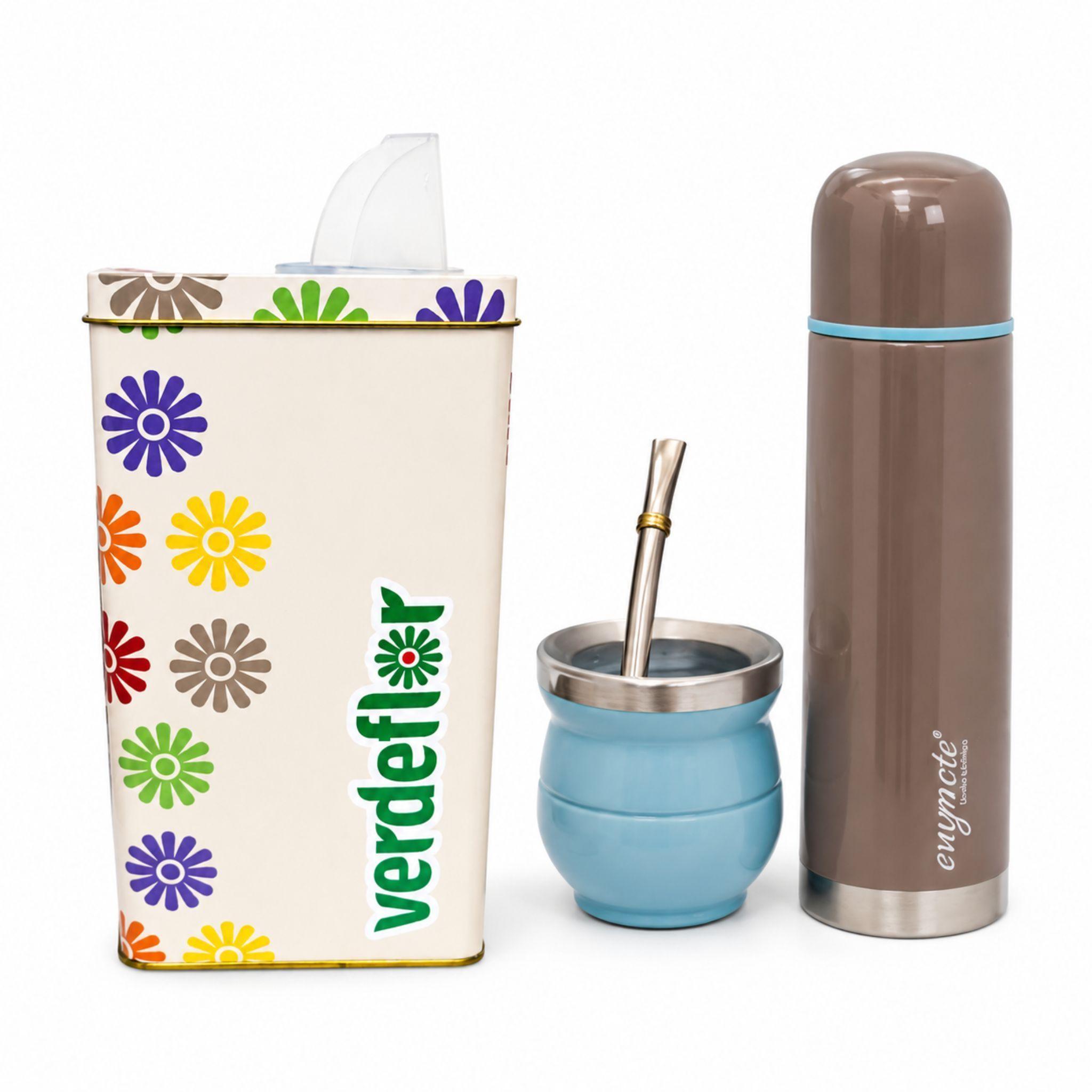 Pack Matero Termo Bala Mate Con Bombilla Yerbera Anymate-0