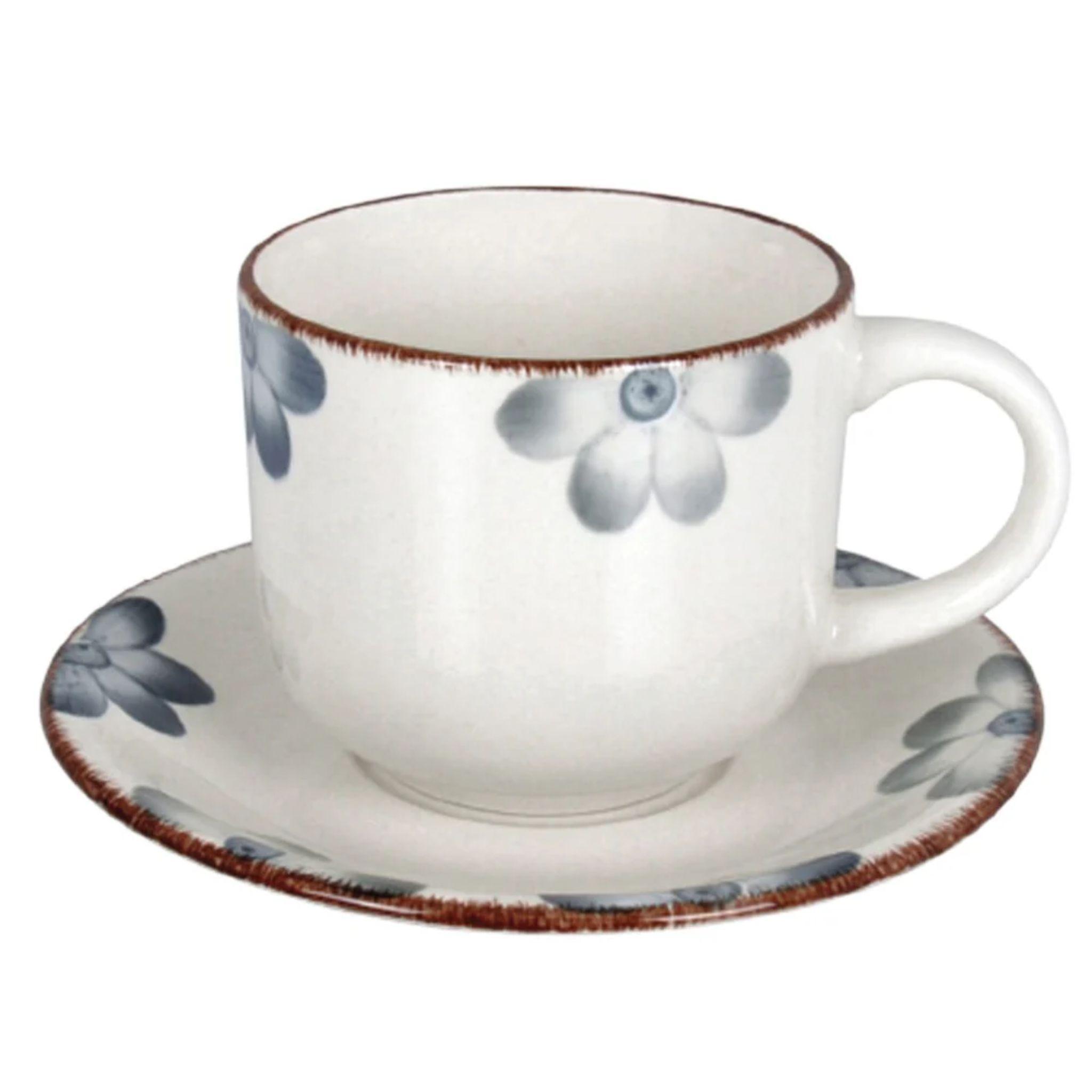 Juego De Tazas Té Café Con Platillos Pintadas a Mano Hallen - Sophie-2