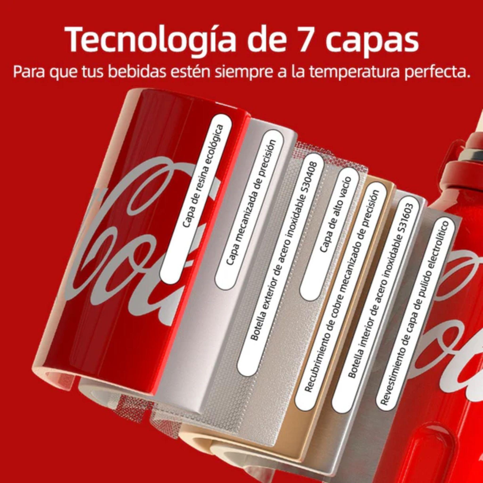 Termo Botella Deportiva Coca Cola 800ml con Taza y Filtro-2