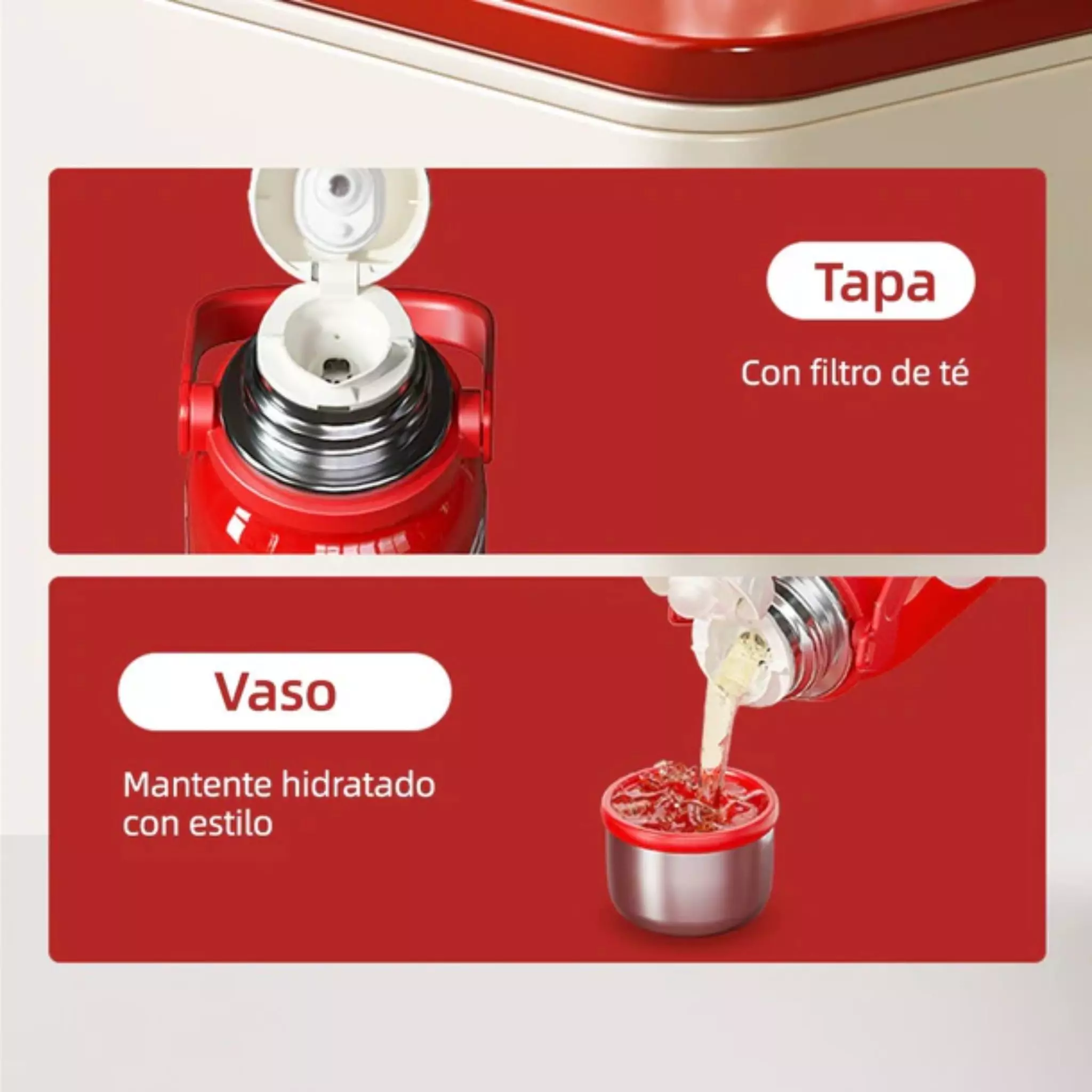 Termo Botella Deportiva Coca Cola 800ml con Taza y Filtro-4