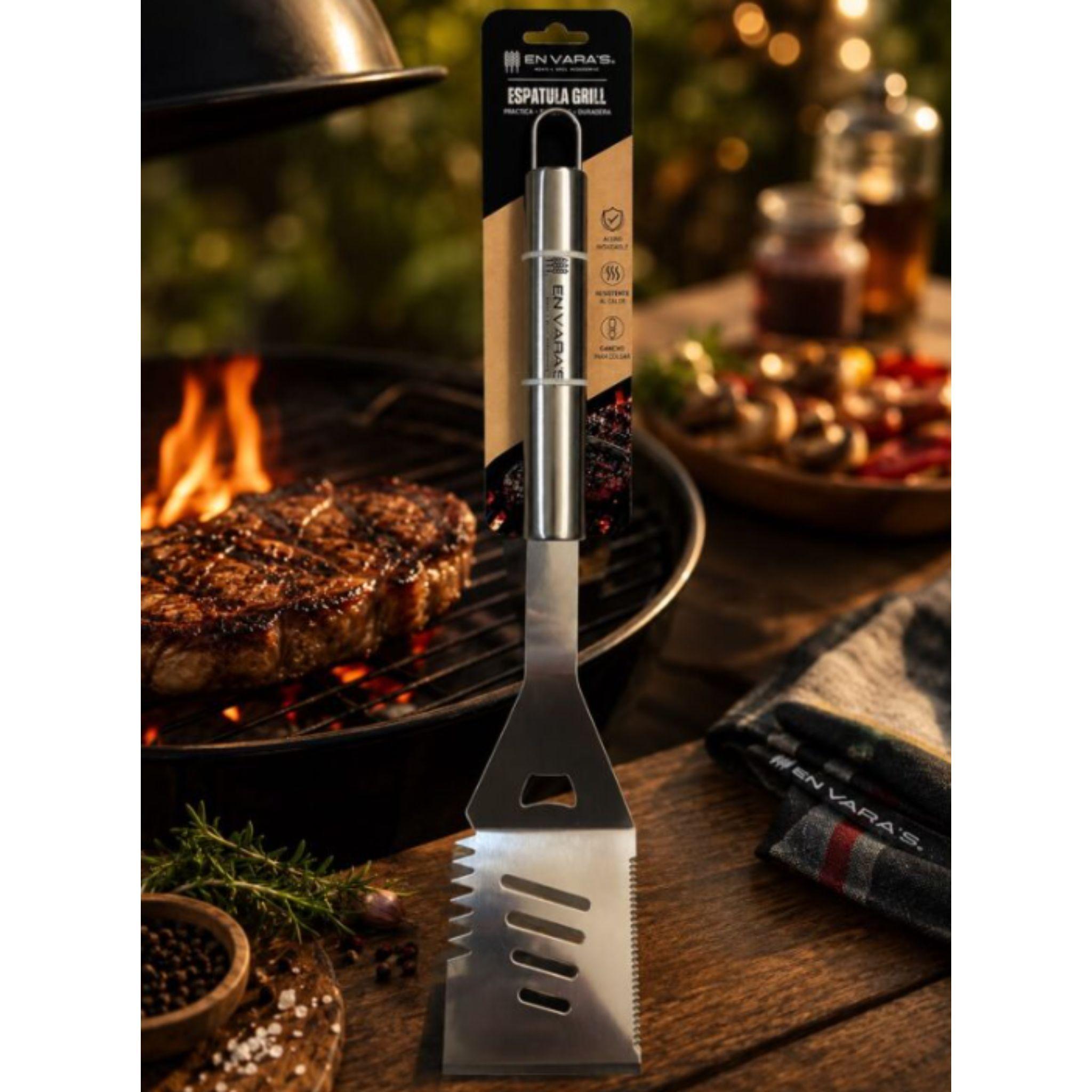 Esp tula BBQ Parrilla 45 cm Acero Inoxidable con Destapador-3