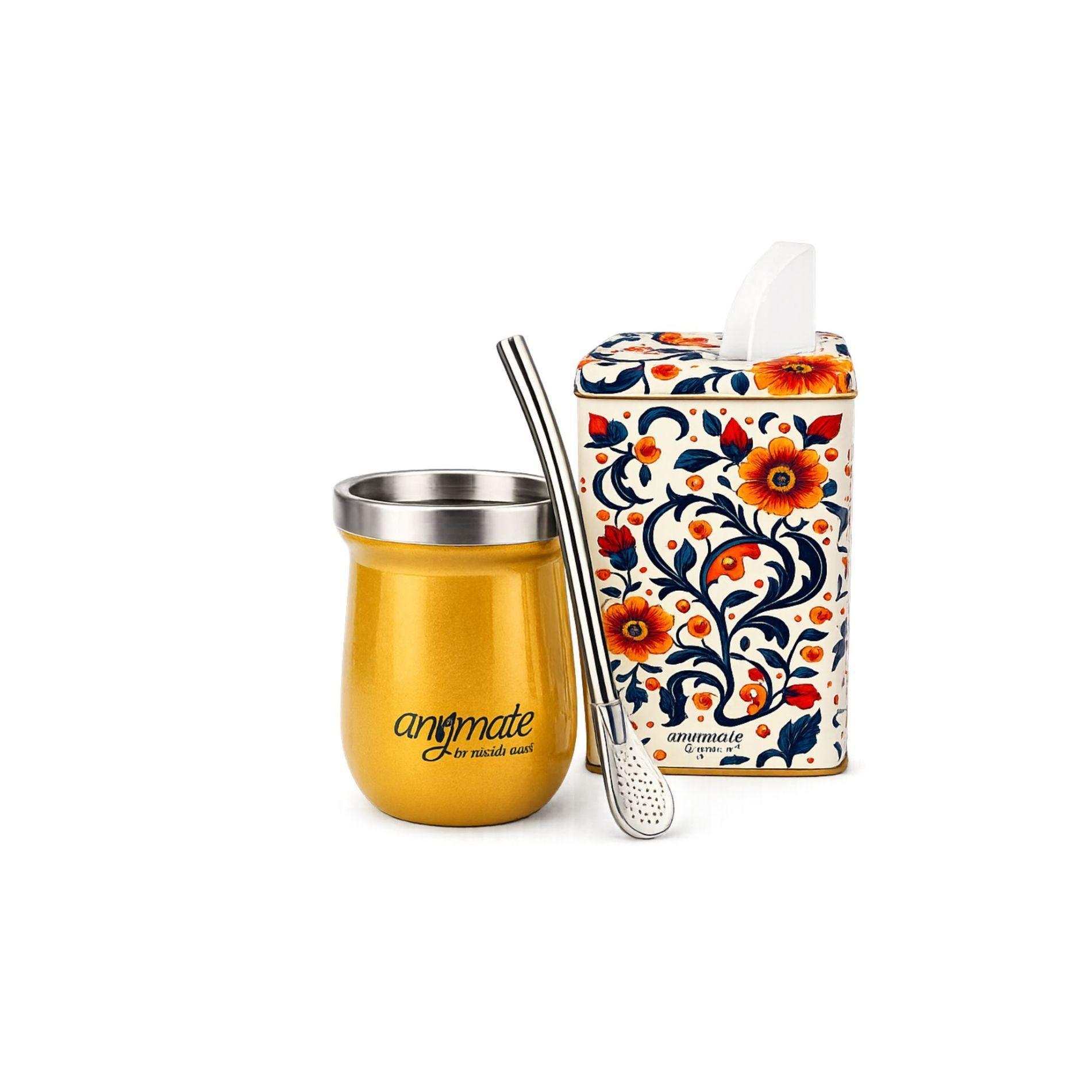 Pack Yerbera Mate Con Bombilla 140ml Zaino Anymate-0