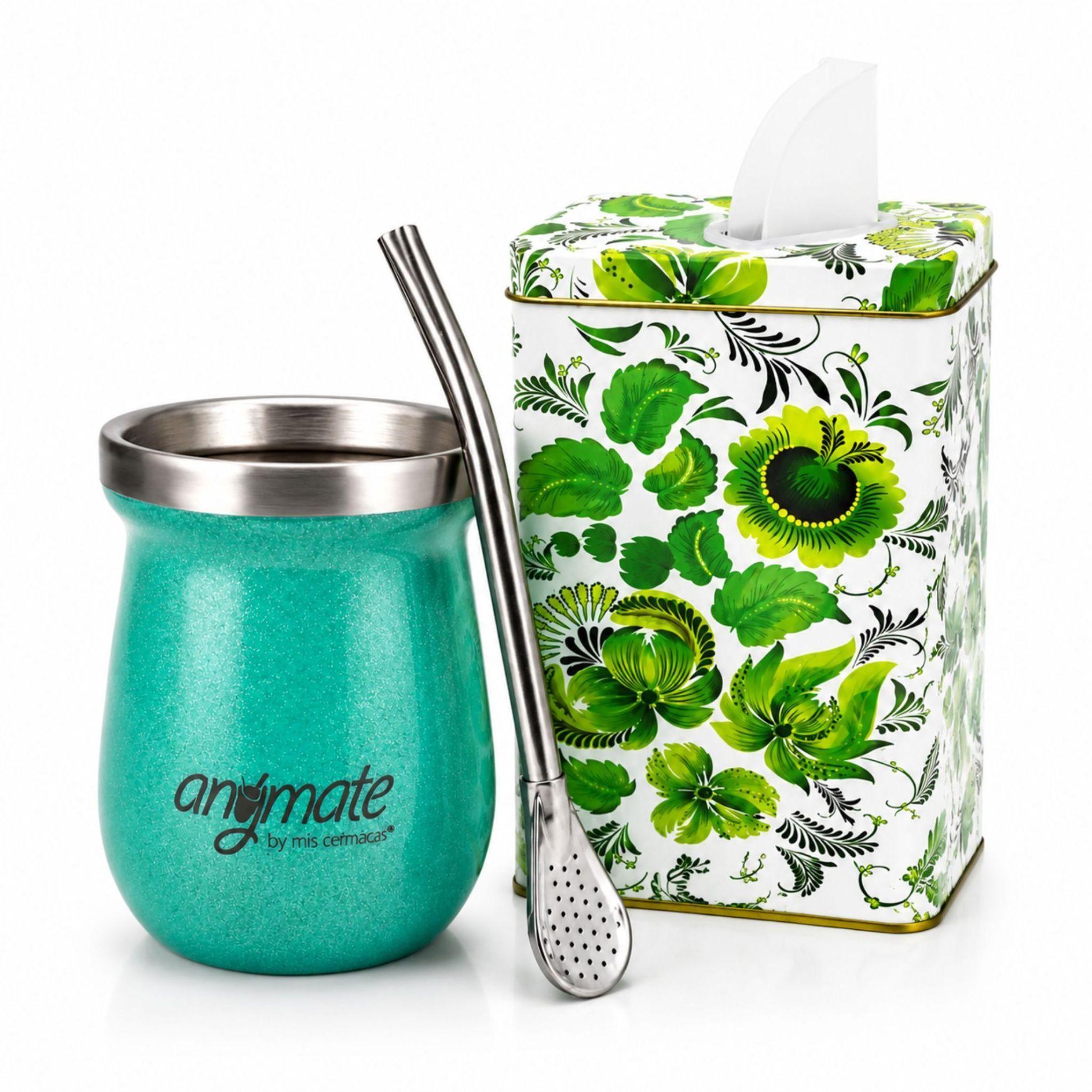 Pack Yerbera Mate Con Bombilla 140ml Zaino Anymate-0