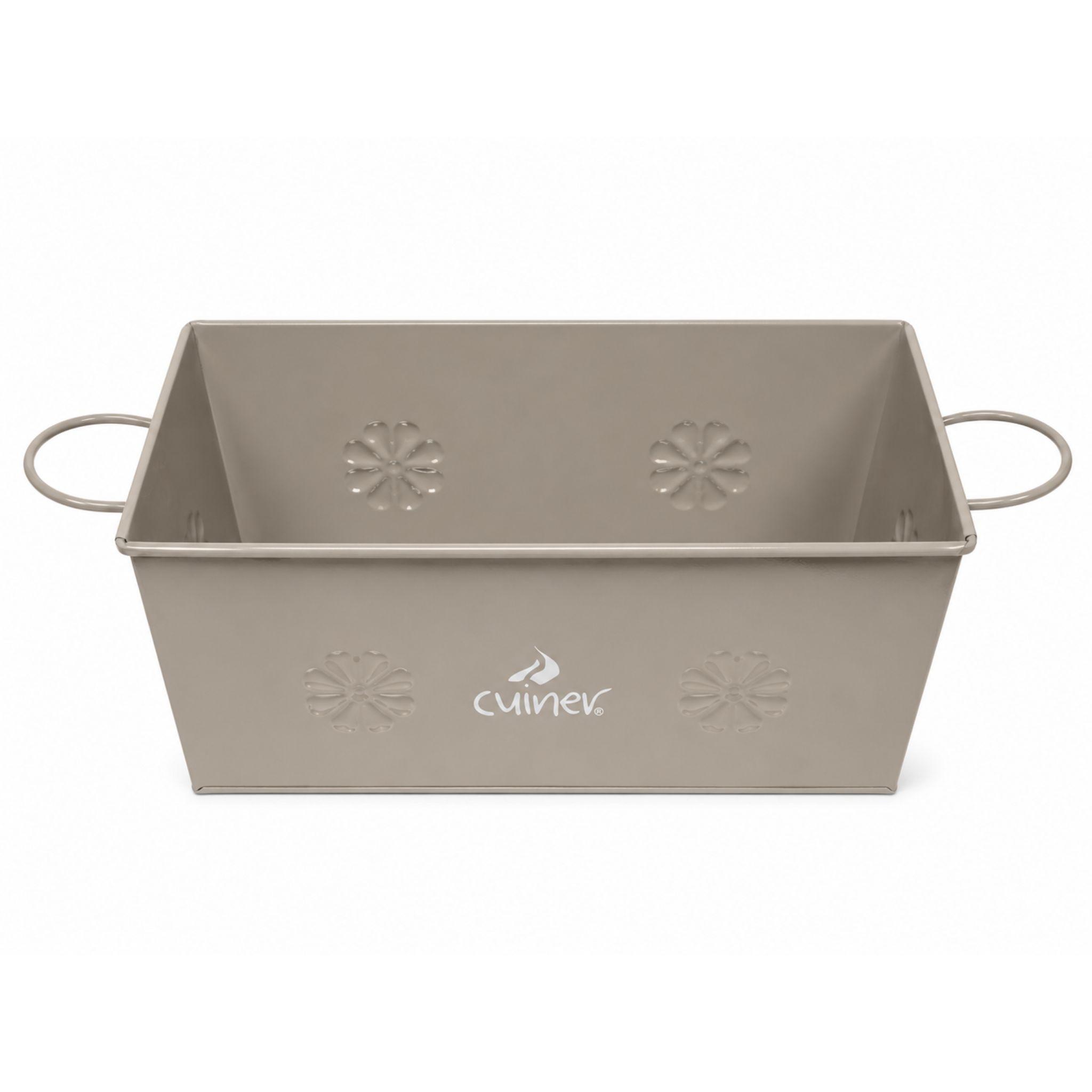 Macetero Rectangular Met lico Cuiner con Asas 22cm-0