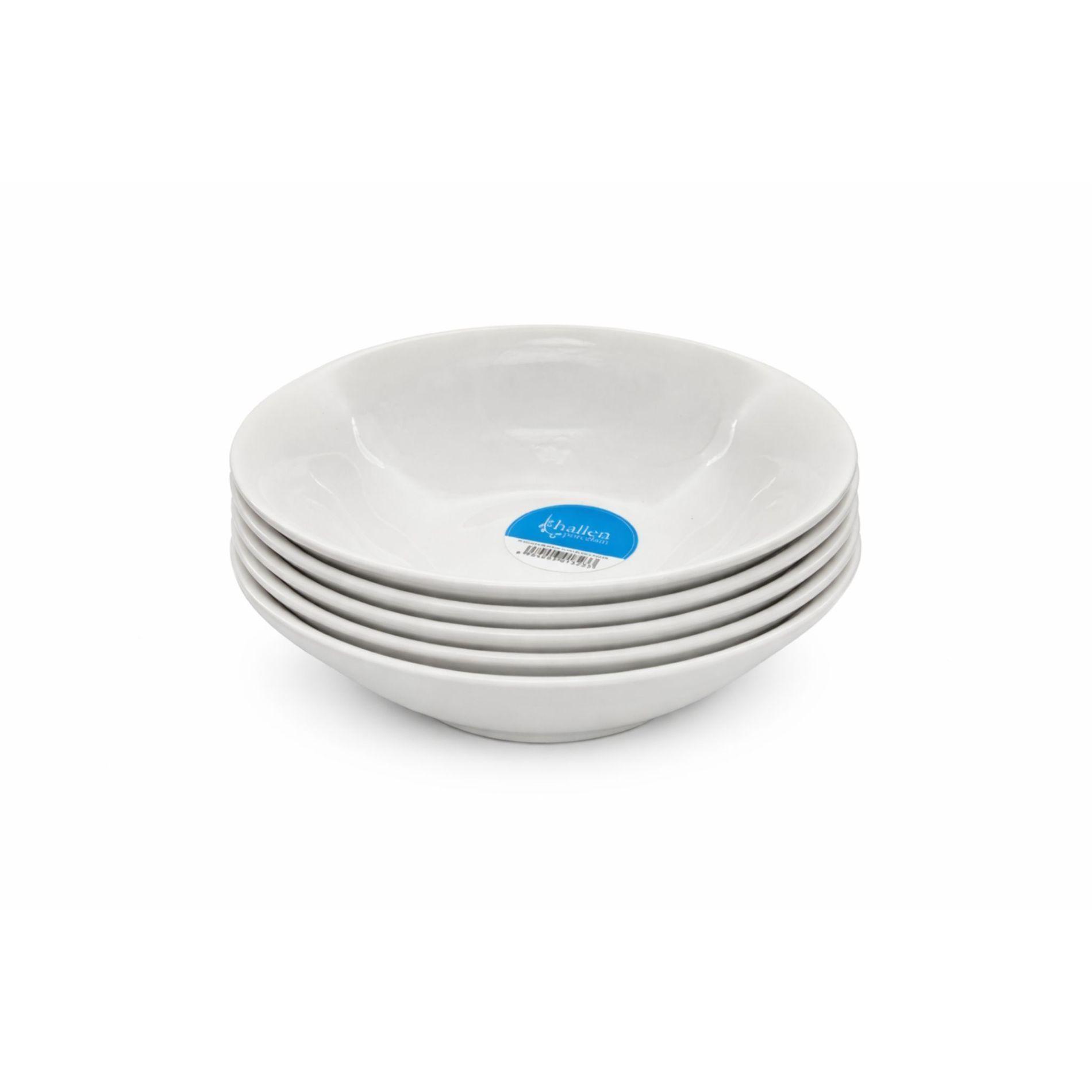 Pack 12 Platos Hondos Porcelana Hallen 20cm Platos Sopa-2