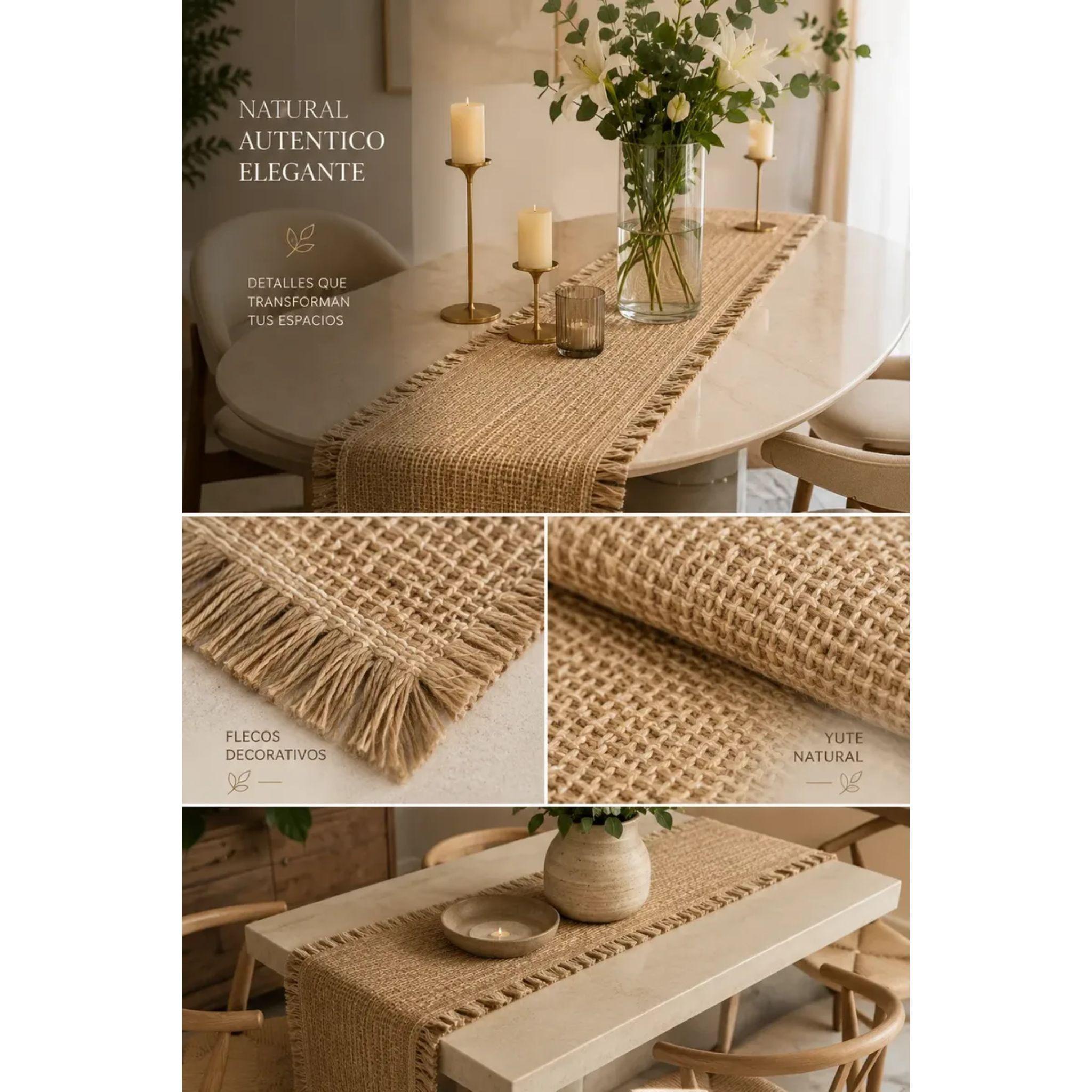 Camino De Mesa Yute Decorativo 180x30cm-3