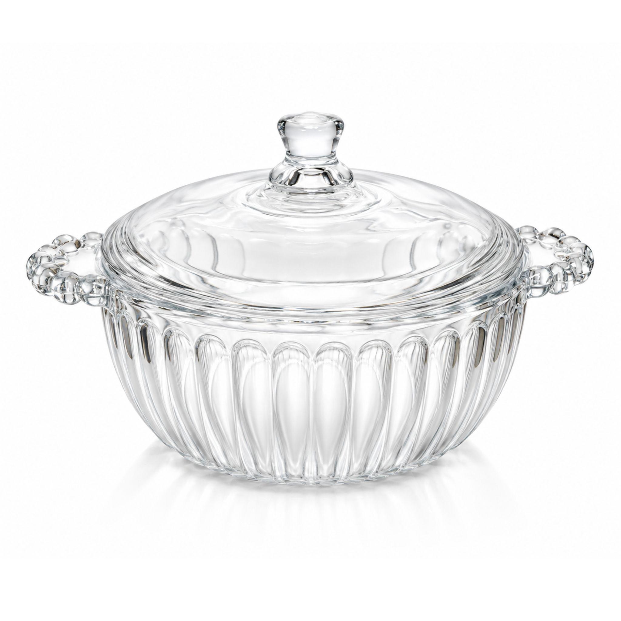 Olla Fuente De Vidrio Con Tapa 1 Litro 16cm-0