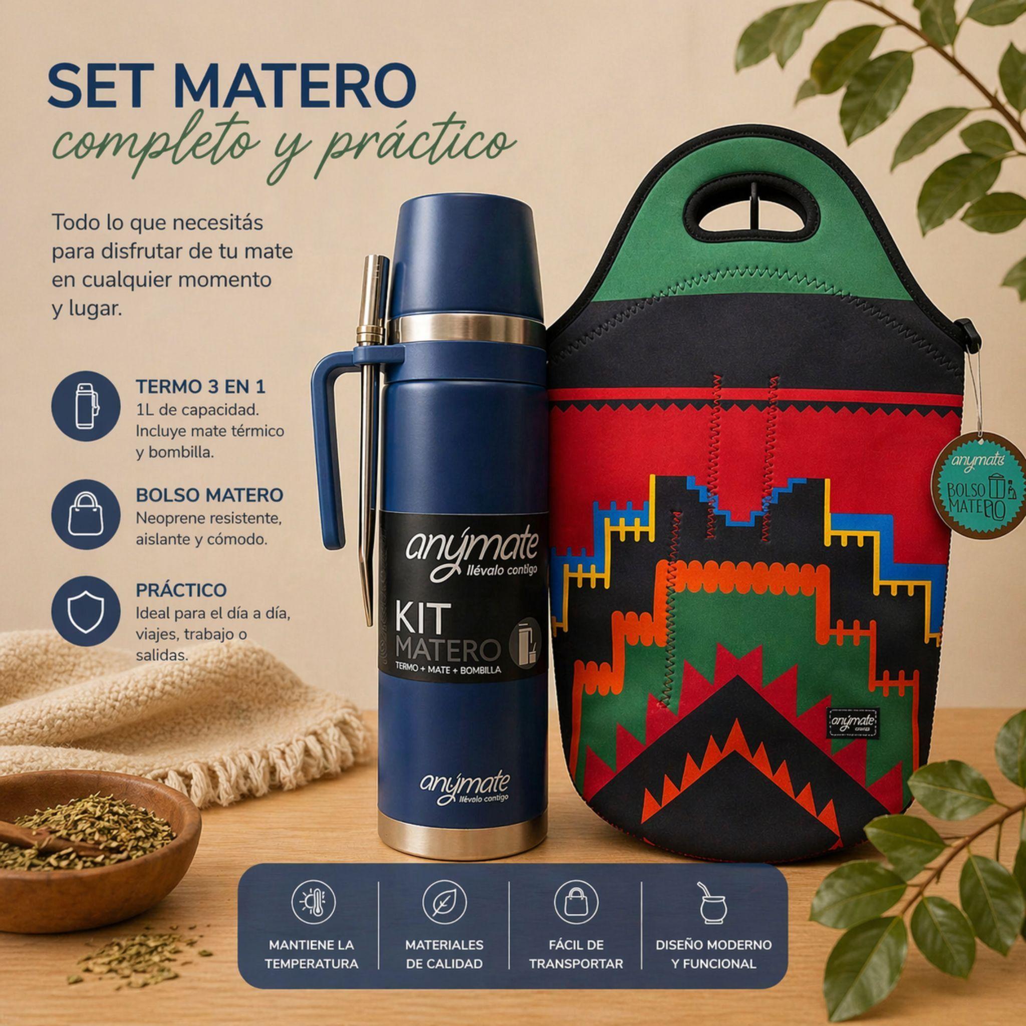 Pack Matero Bolso Termo Matero 3 en 1 Azul-1