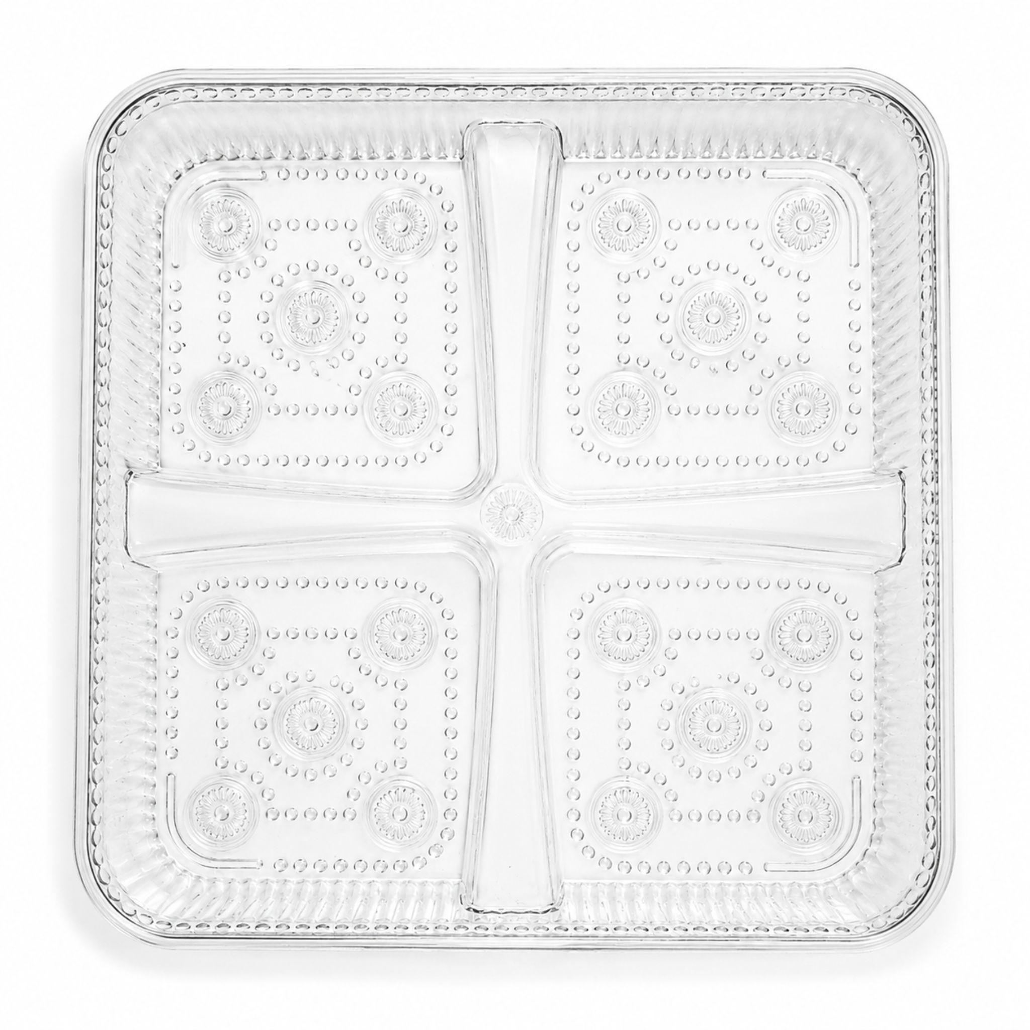 Bandeja Acr lica con 4 Divisiones para Picoteo y Snacks 20cm-3