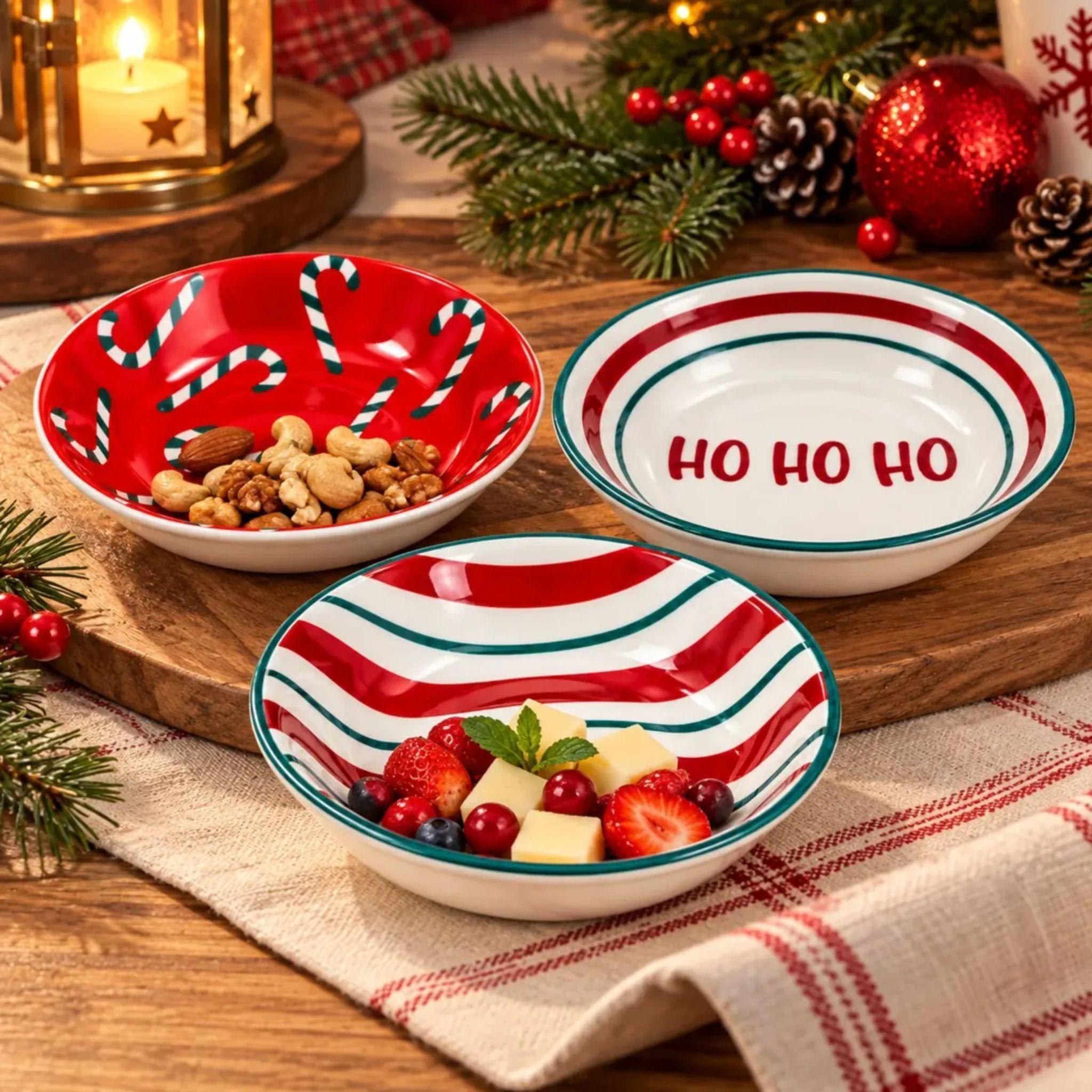 Set 3 Mini Platos Navidad Gree Porcelana 11cm-6