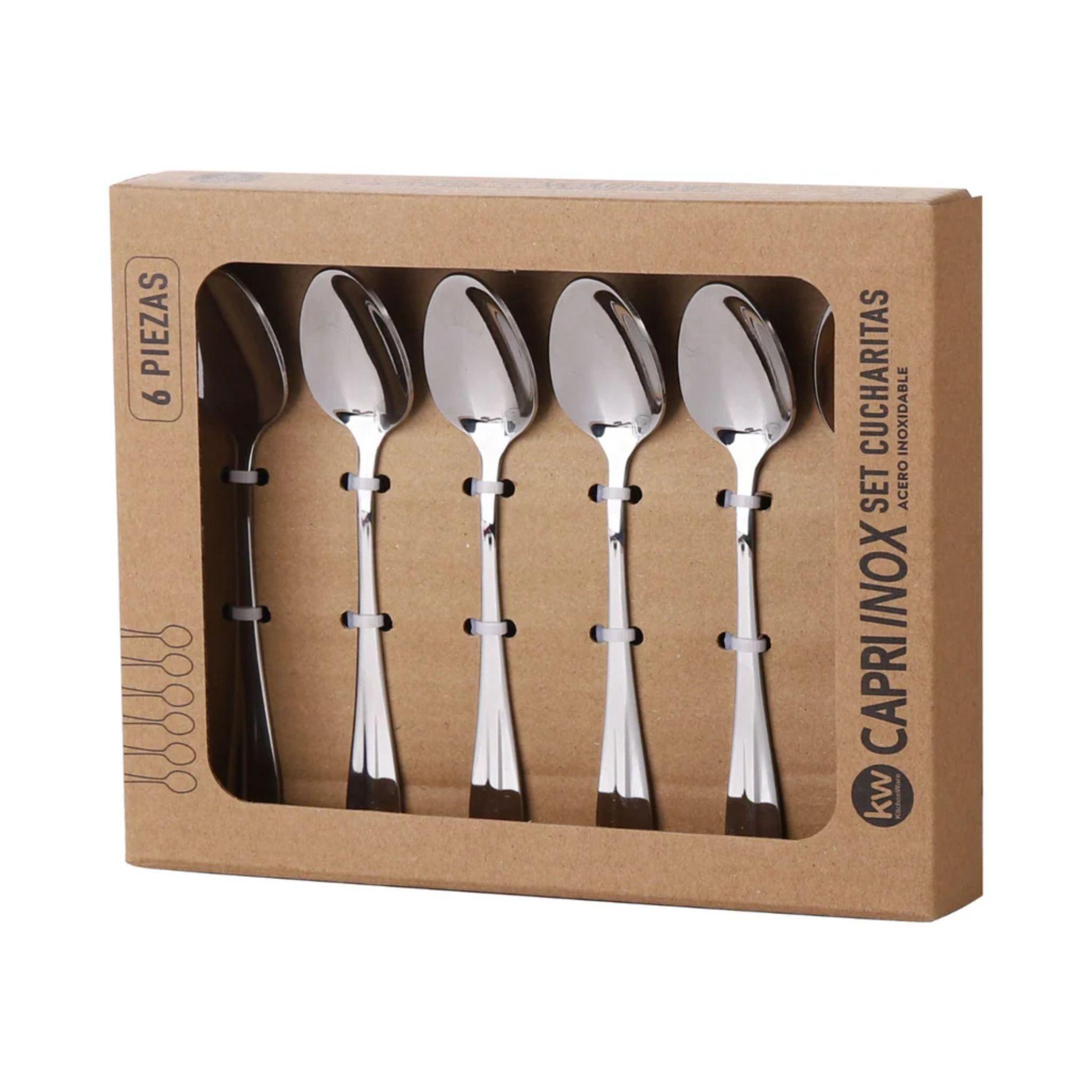 Set 6 Cucharitas Té Postre Acero Inoxidable 12,5cm -2