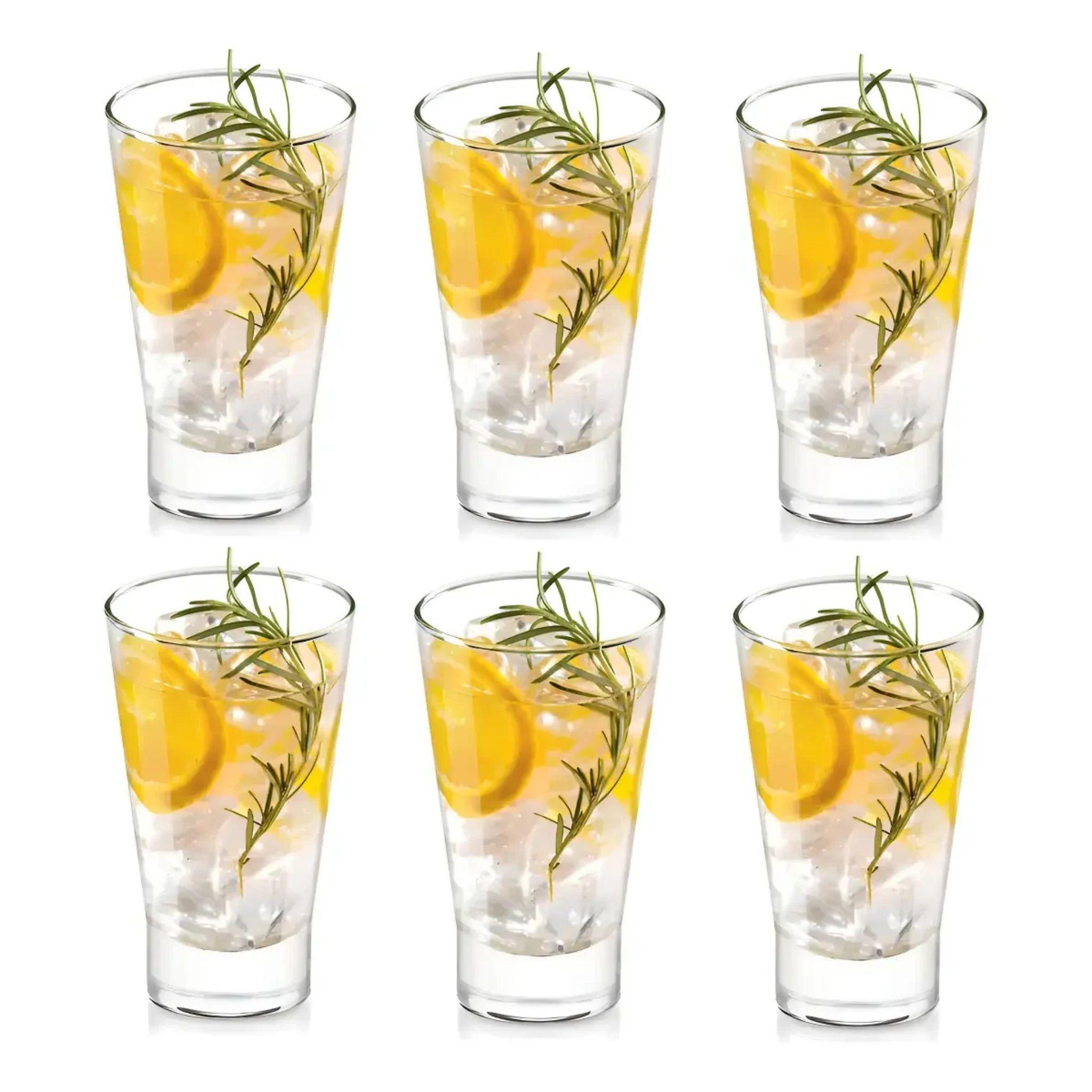 Set 6 Vasos Vidrio Cristar London 400ml Transparente Apto Lavavajillas-0