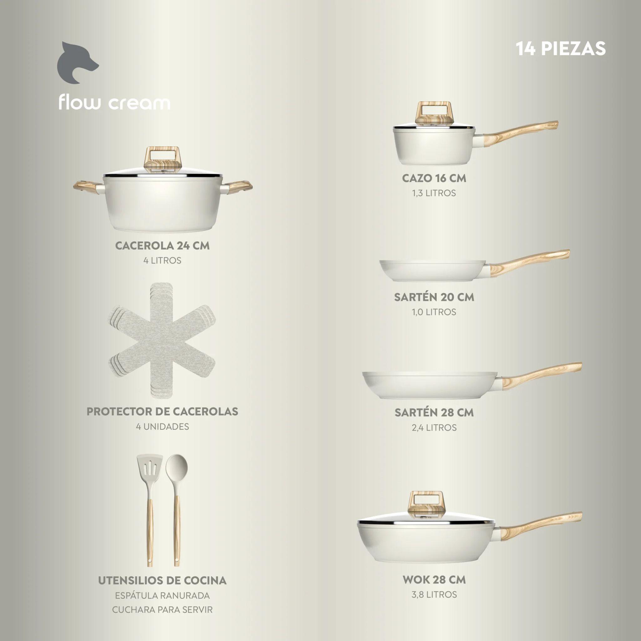 Bateria Cocina 14Pzs Aluminio Forjado Antiadherente Flow-1
