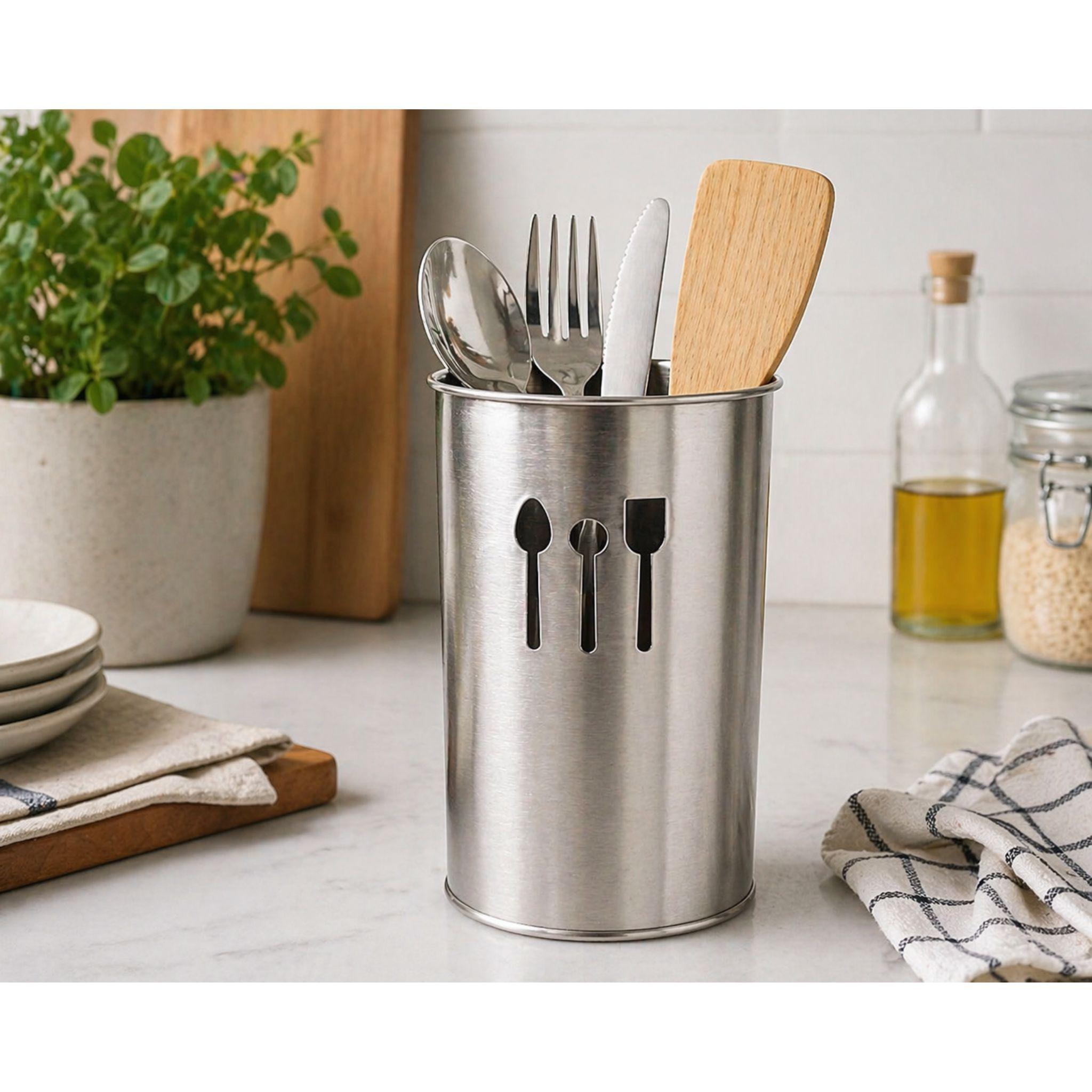 Porta Cubiertos Acero Inoxidable Porta Utensilios-2