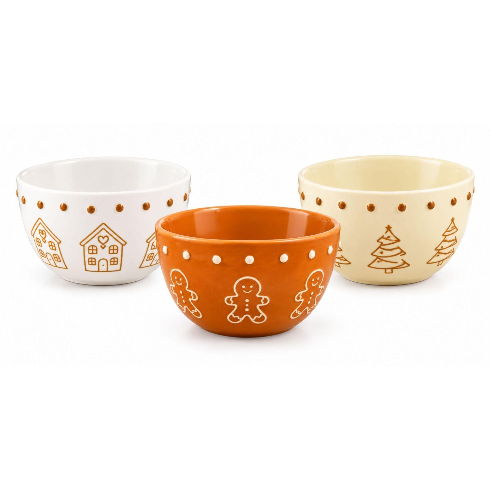 Set 3 Pocillos Bowls Navidad Porcelana 200ml Postres-0