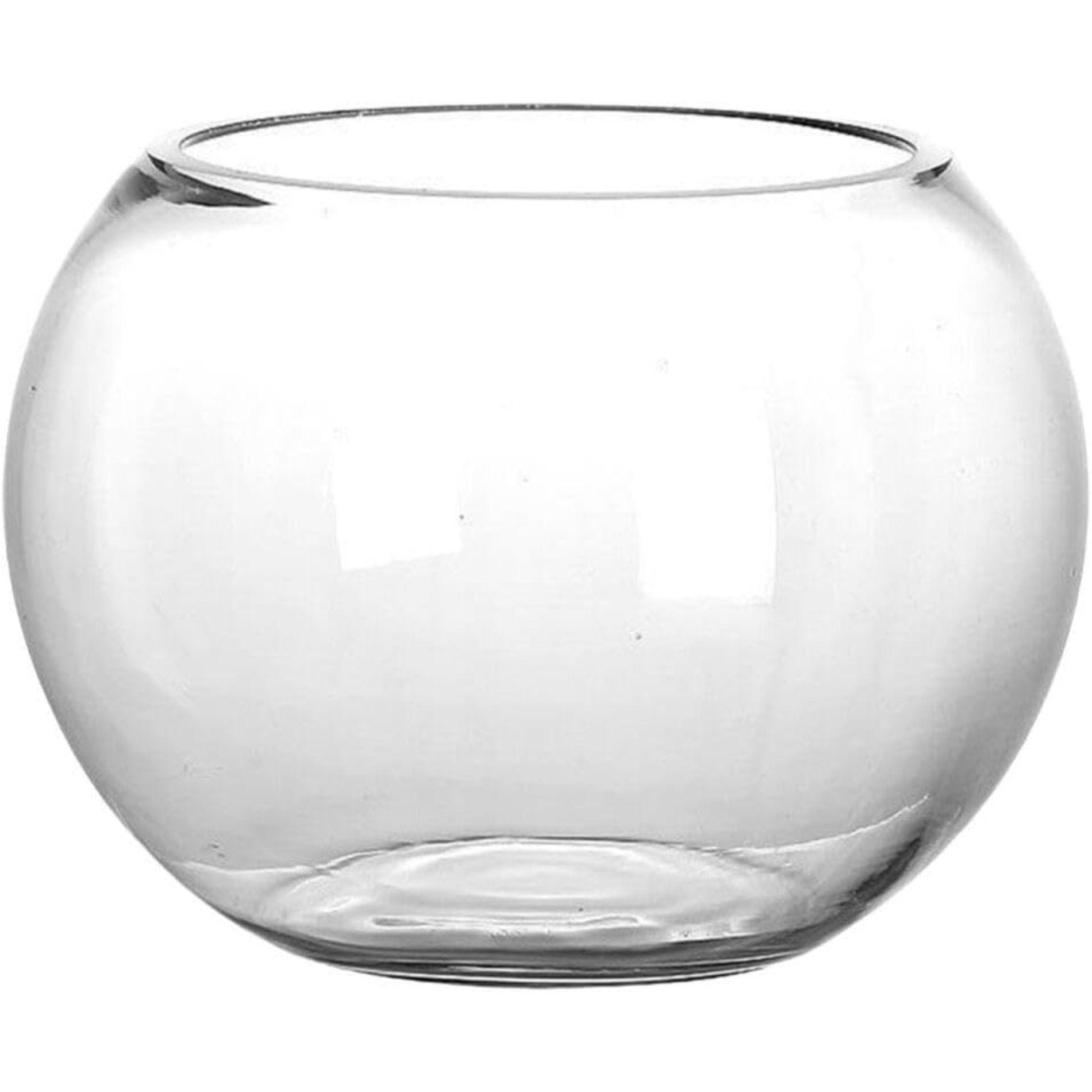 Florero Pescera De Vidrio Grueso Redondo 15cm Allegra-2