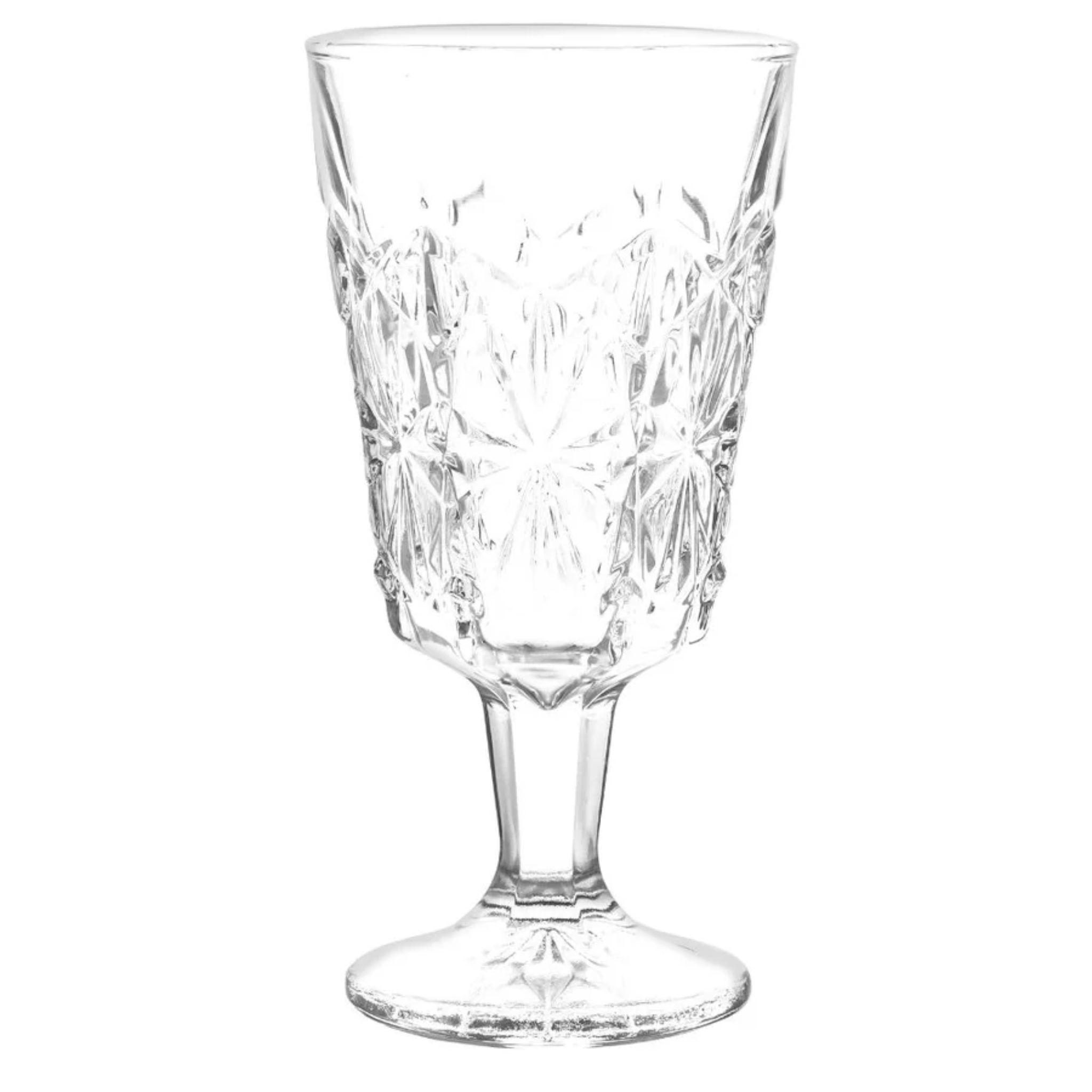 Set 6 Copas Vino Diamante Vidrio 180ml Cristar-2