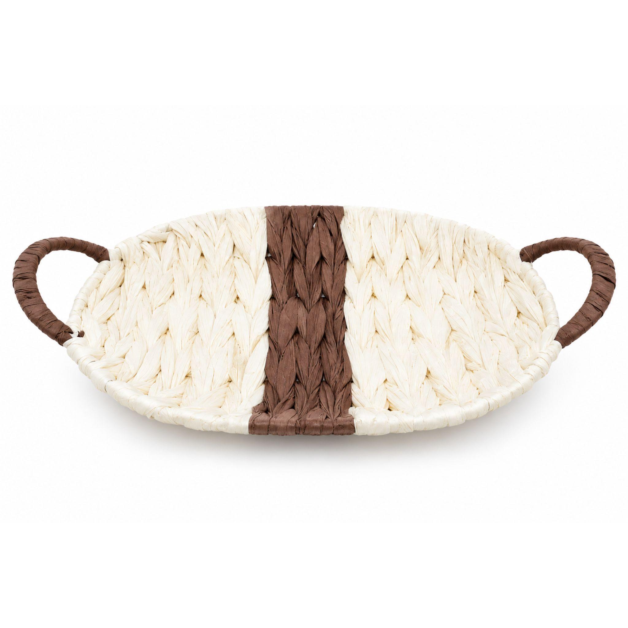 Bandeja Decorativa Ovalada Tejida 31cm Con Asas-2
