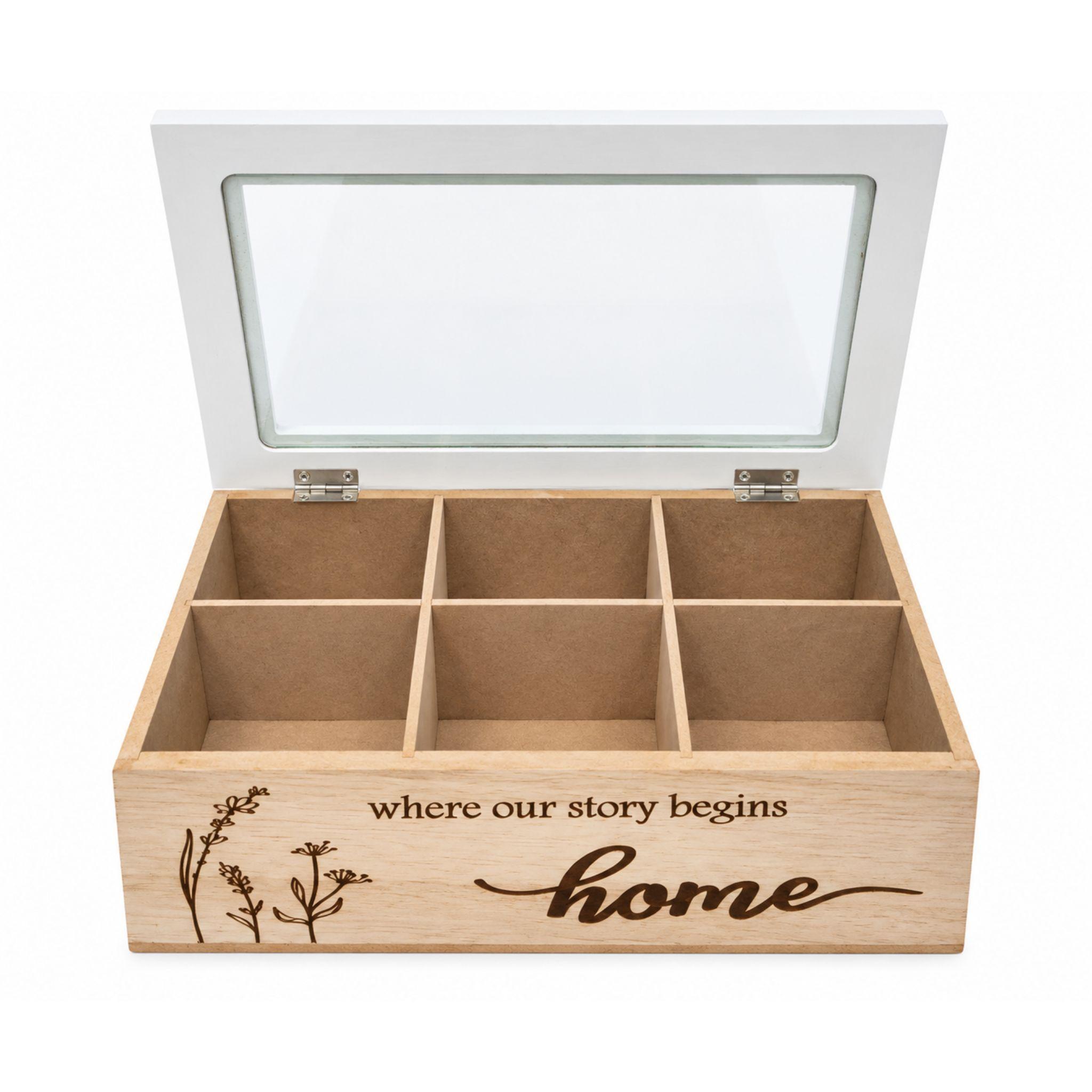Caja Porta Te Madera 6 Compartimentos Organizadora 24cm-3