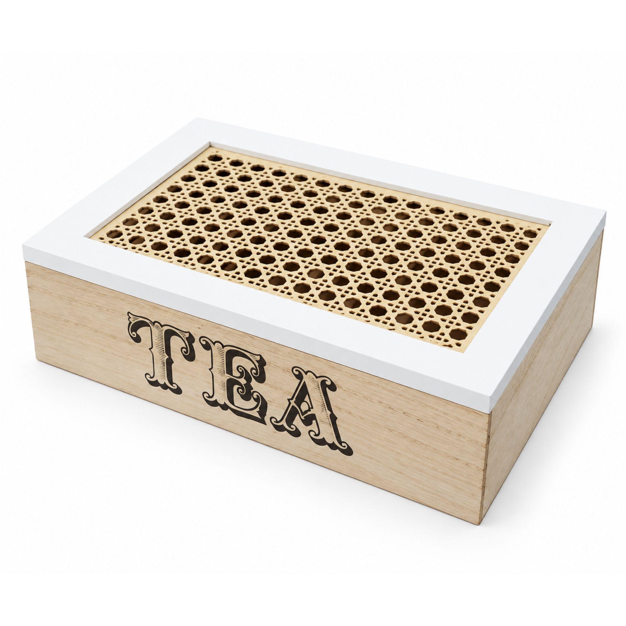 Caja Porta Te Madera 6 Compartimentos Organizadora 24cm-0