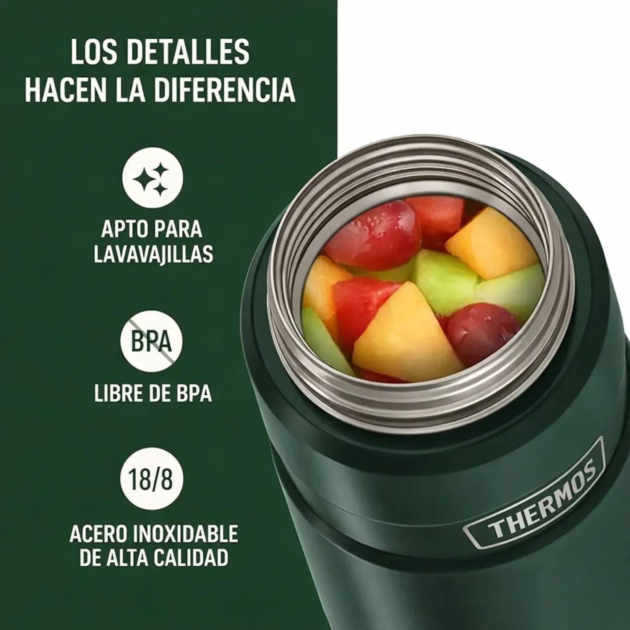 Termo Para Comida Thermos King 710ml Acero Inoxidable Verde-3