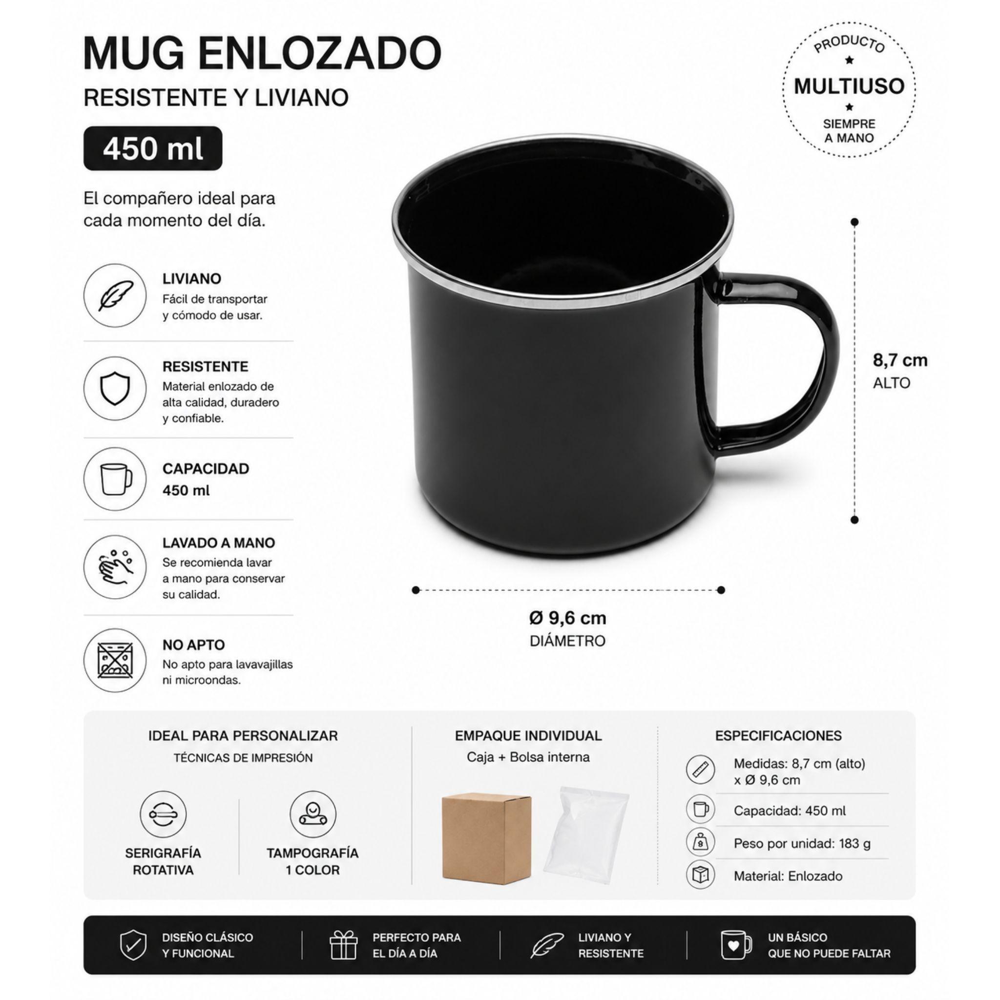 Mug Enlozado 450ml Tazon Enlozado 450ml-4