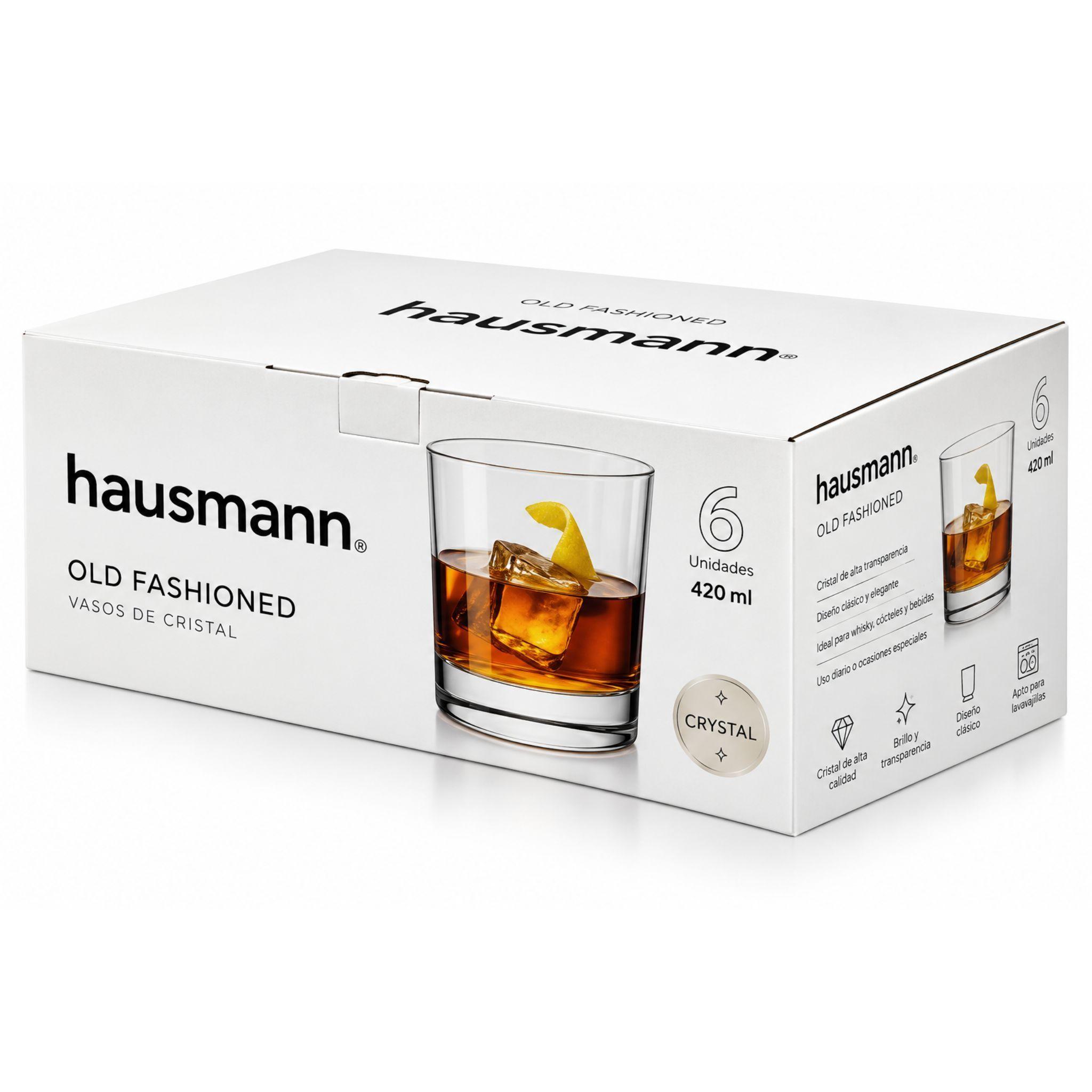 Set 6 Vasos Whisky Old Fashioned Hausmann Cristal 420ml-3