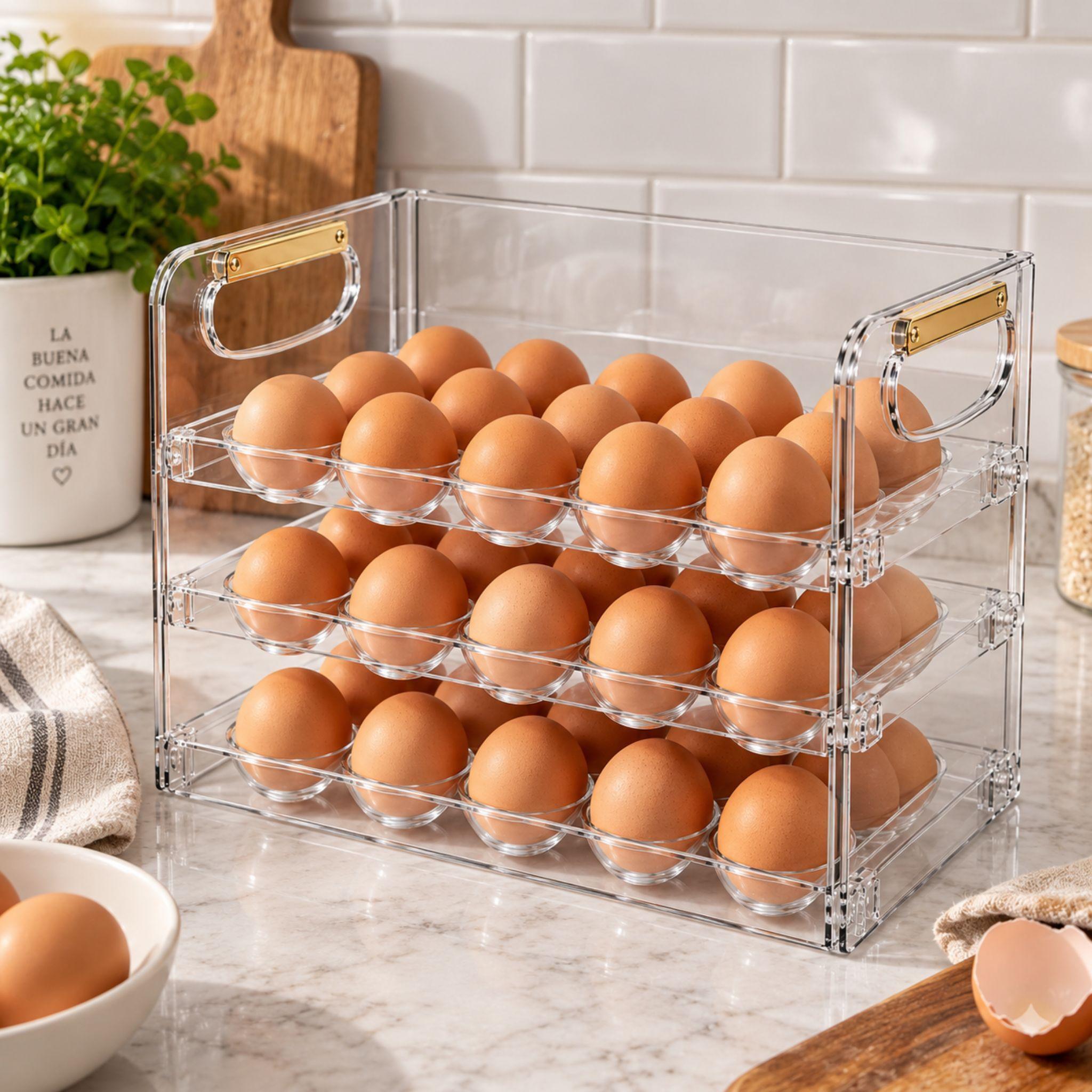 Organizador Para Huevos Acr lico 3 Niveles Capacidad 30 Huevos-2