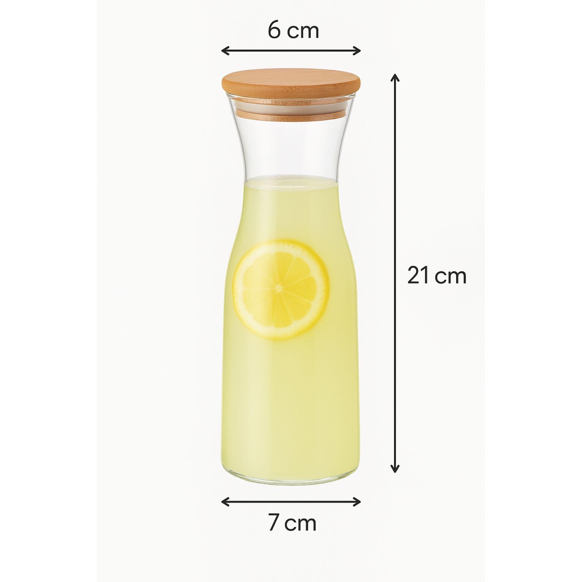 Botella De Vidrio Tapa De Madera 500ml / Jarra De Vidrio -3