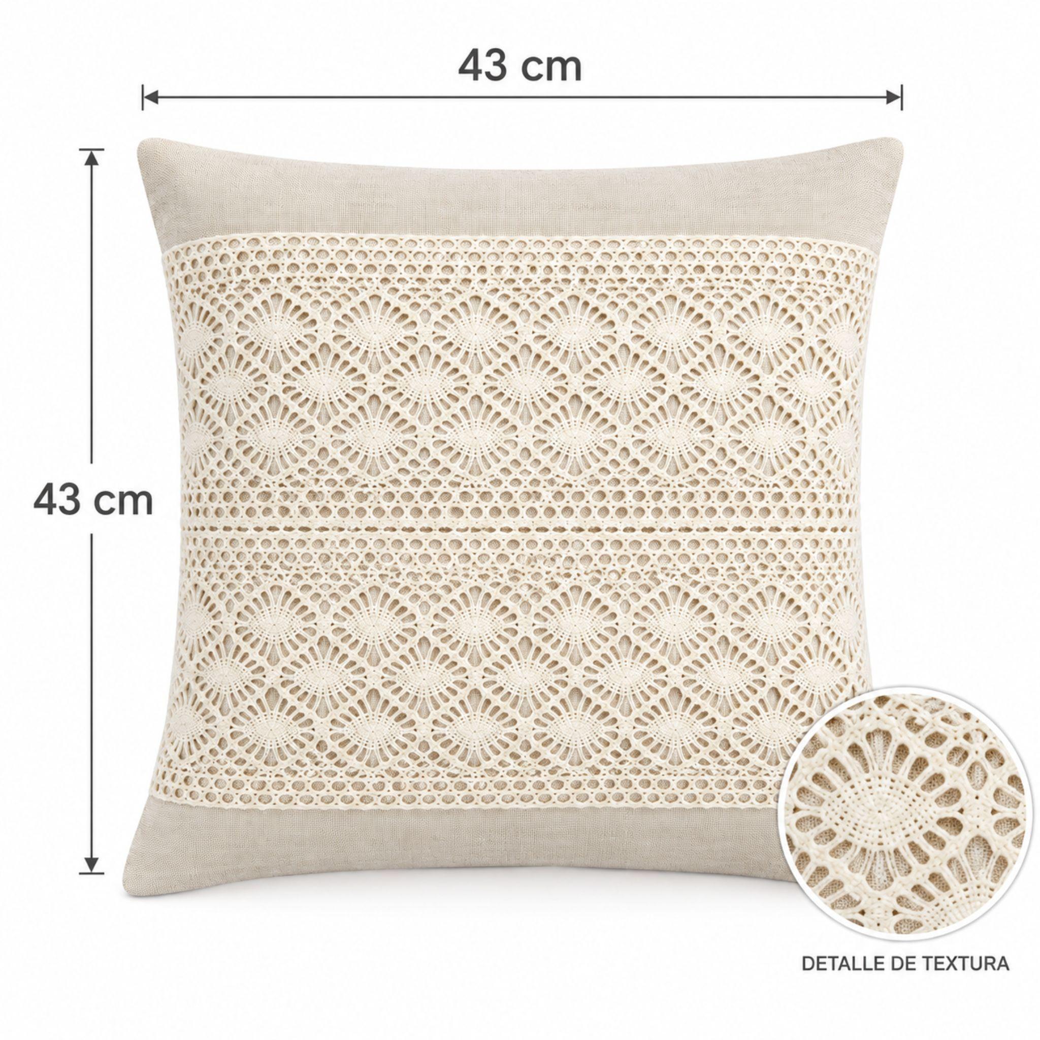 Pack 2 Fundas De Cojin Decorativo Tejido Boho 45x45cm-1