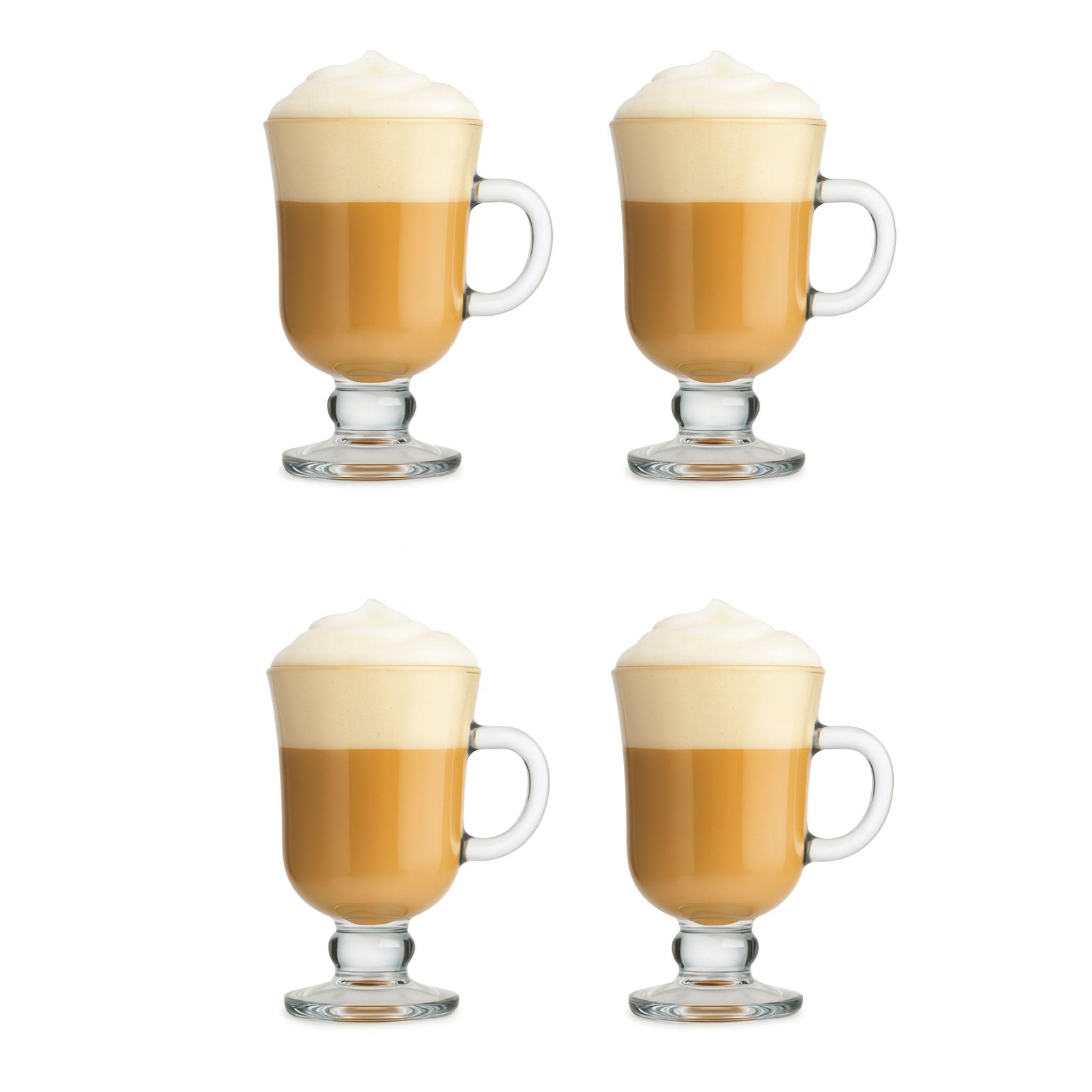 Set Tazas Capuchinos Grandes 230cc Vidrio Premium X4-0