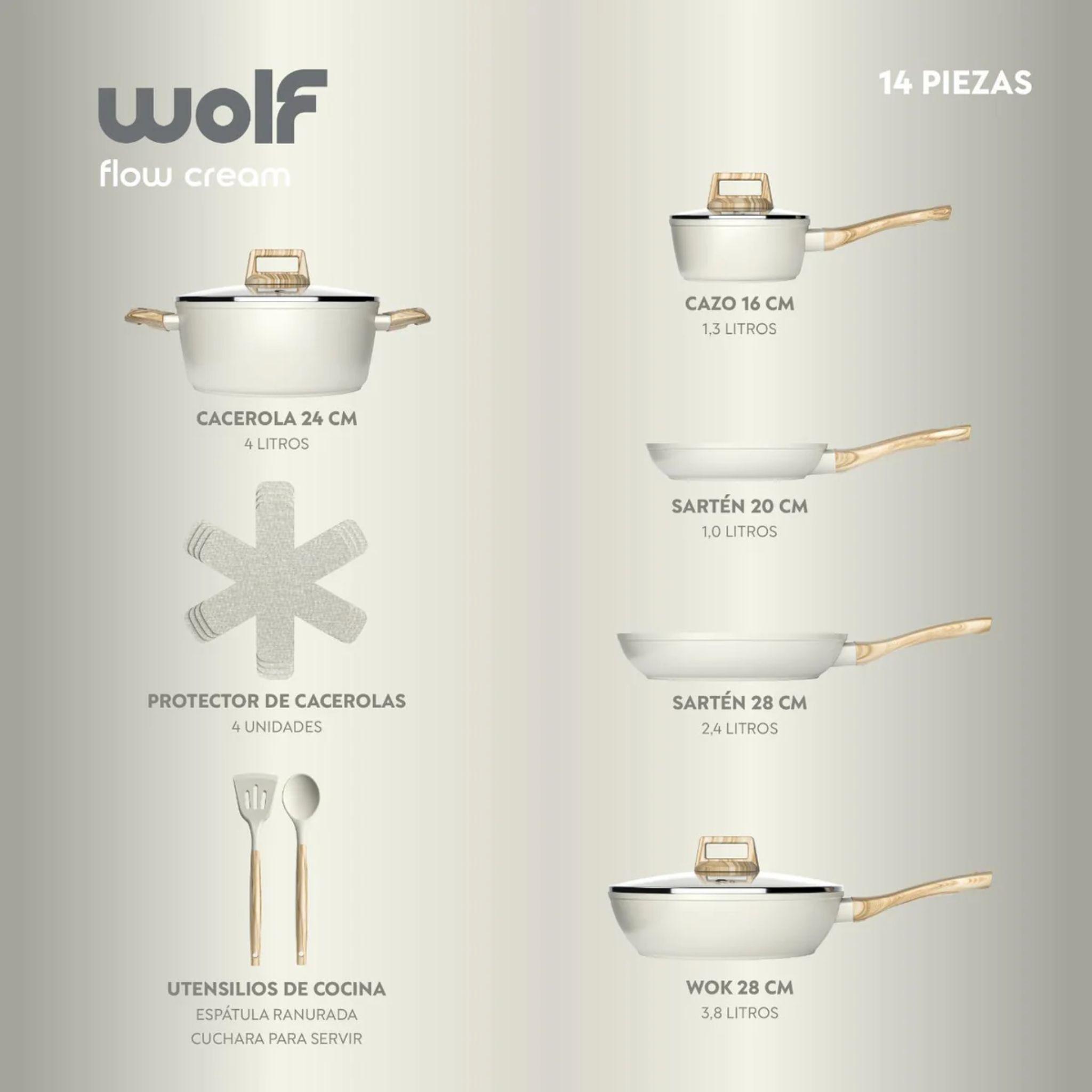 Batería De Cocina - Juego De Ollas Flow 14 Piezas - Beige-5