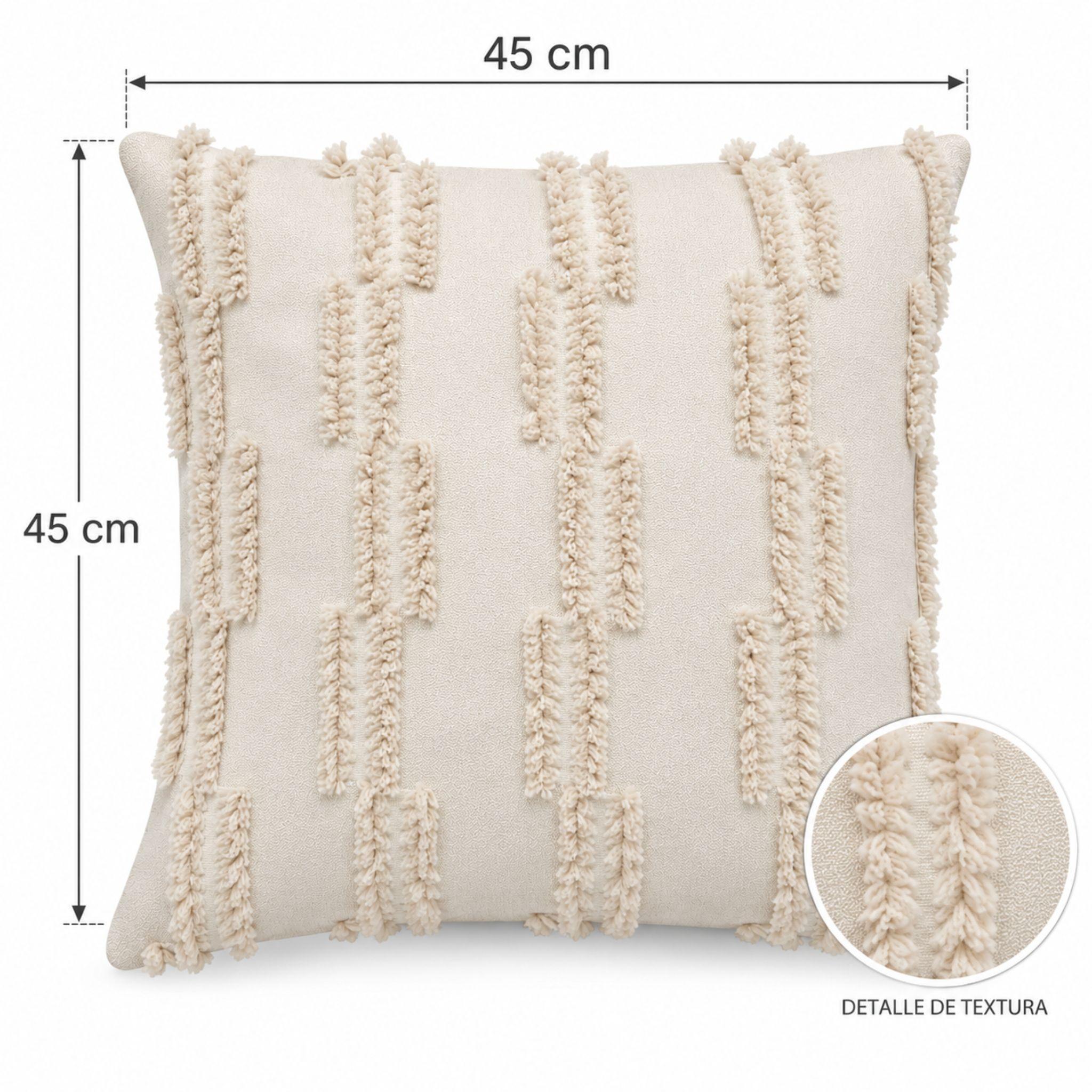 Pack 2 Fundas De Cojin Decorativo Estilo Boho 45x45 Cm-2