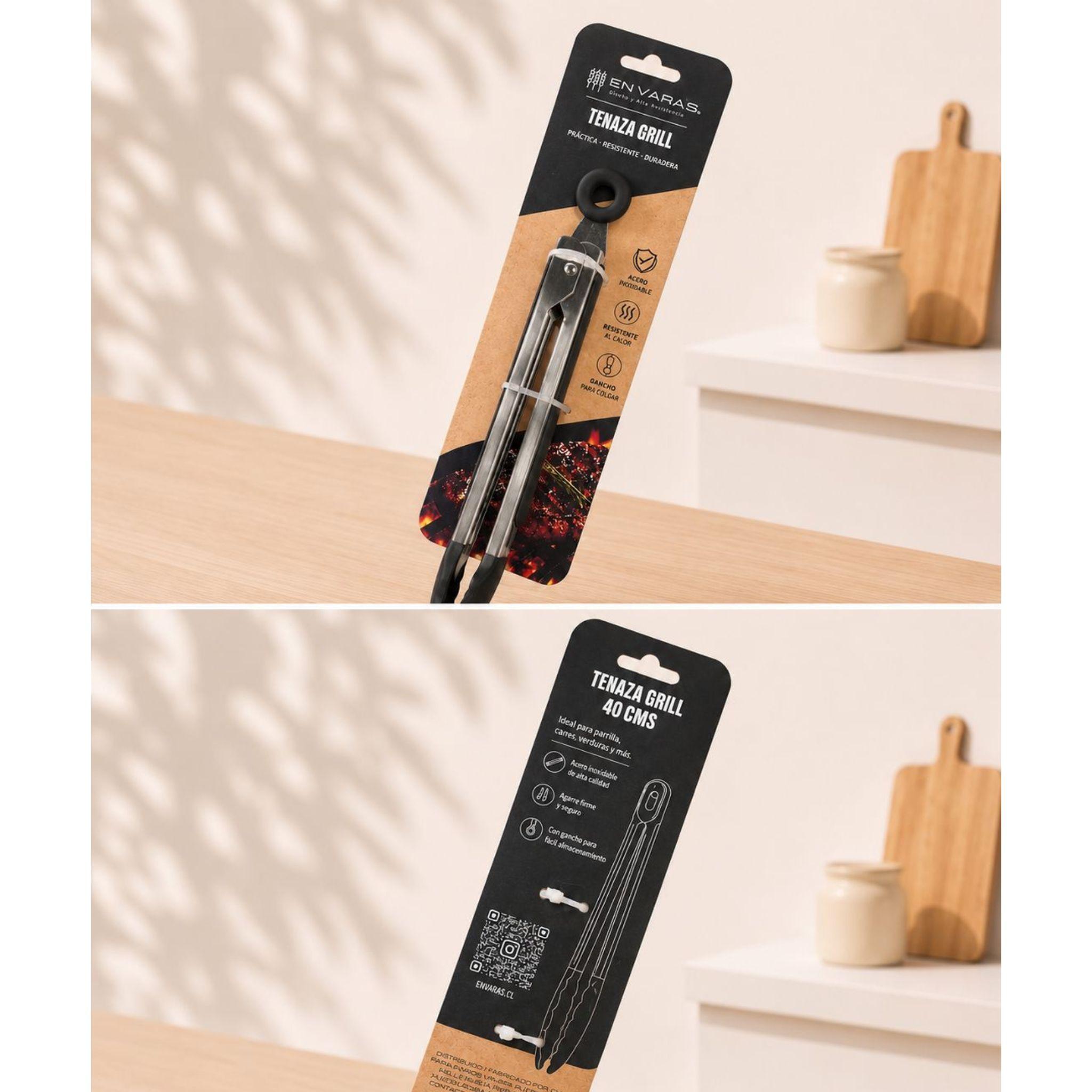 Pinza Parrillera Tenaza Para Asados Acero 40cm Profesional-2