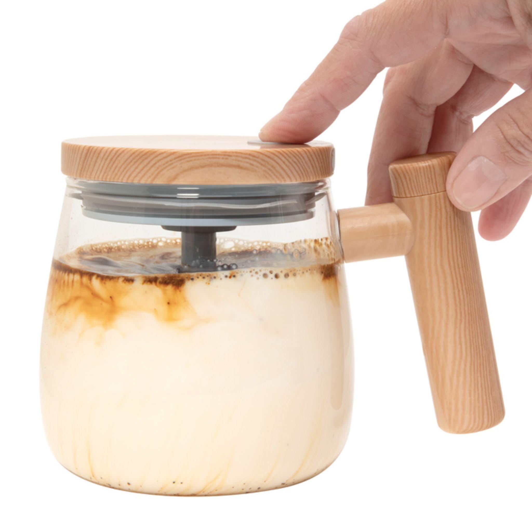 Taza Mezcladora de Vidrio 400ml Taza Con Mezclador Automatico-0